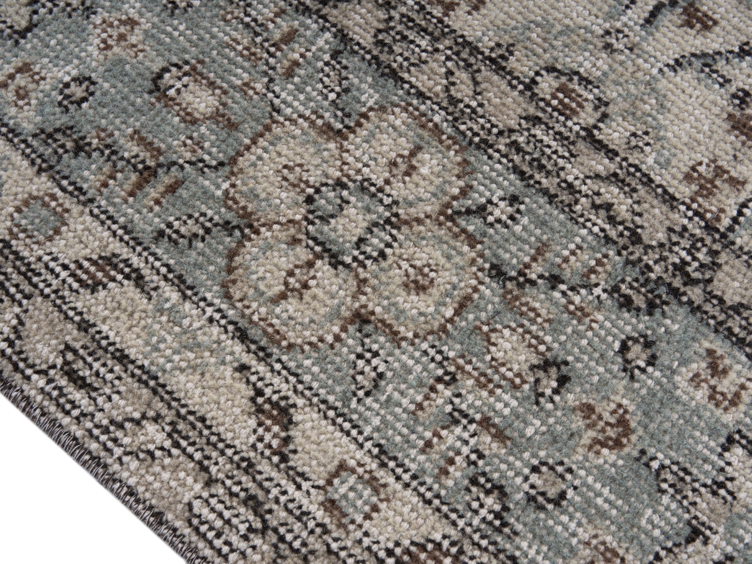 Turkish Isparta area rug in greige and taupe, view 6 of 10