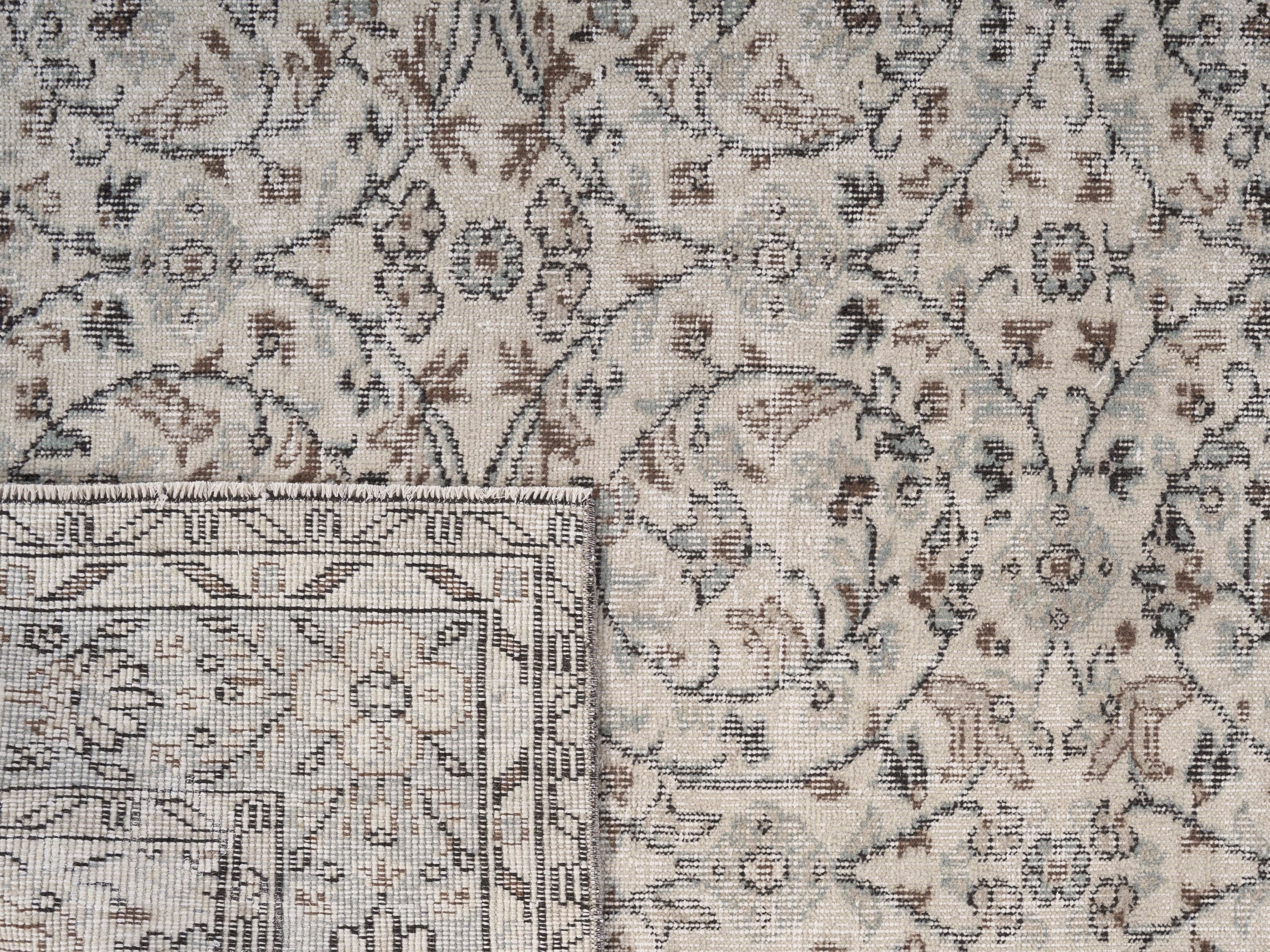 Turkish Isparta area rug in greige and taupe, view 10 of 10