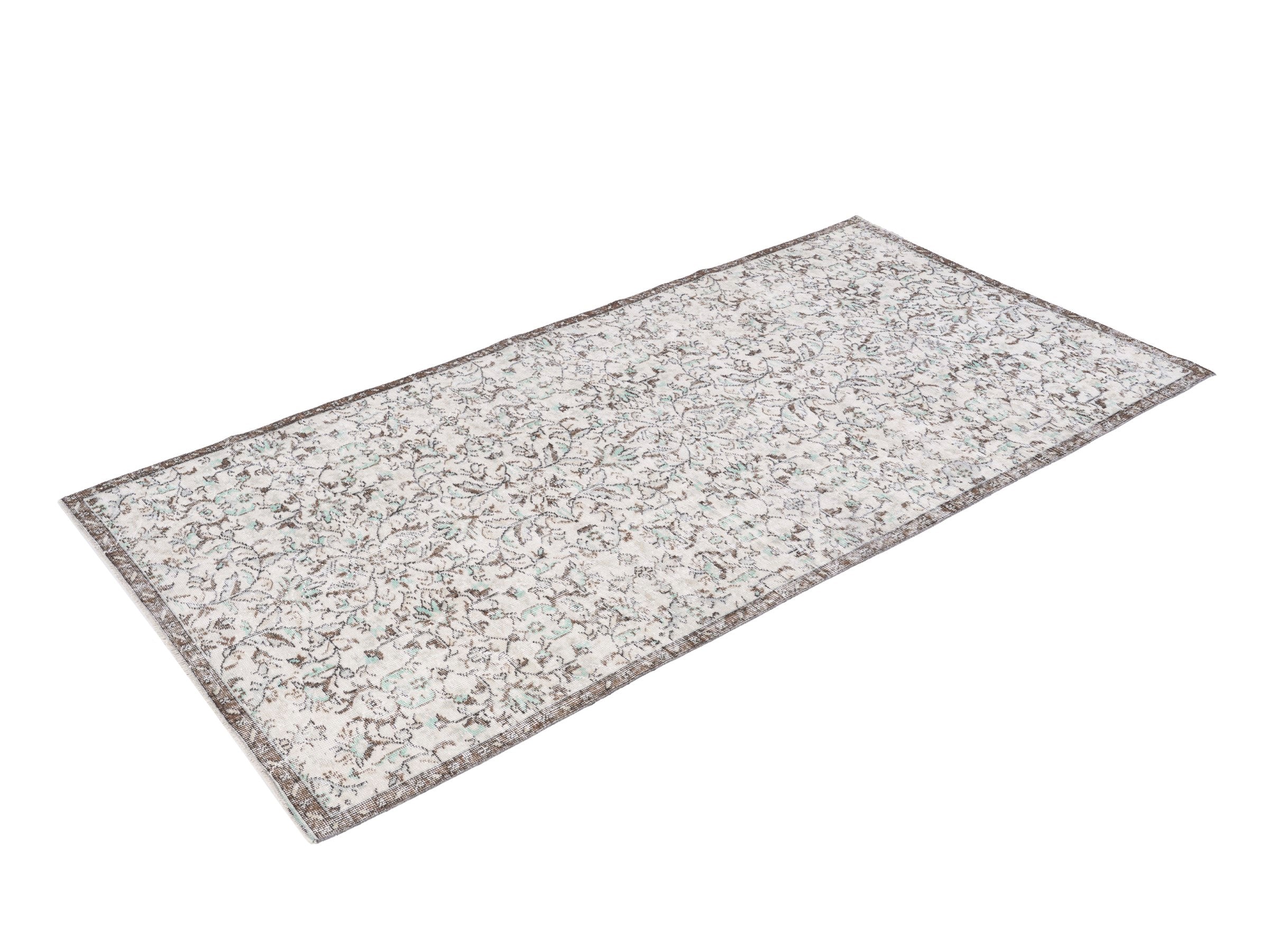 Turkish Isparta area rug in cream and taupe, view 3 of 10
