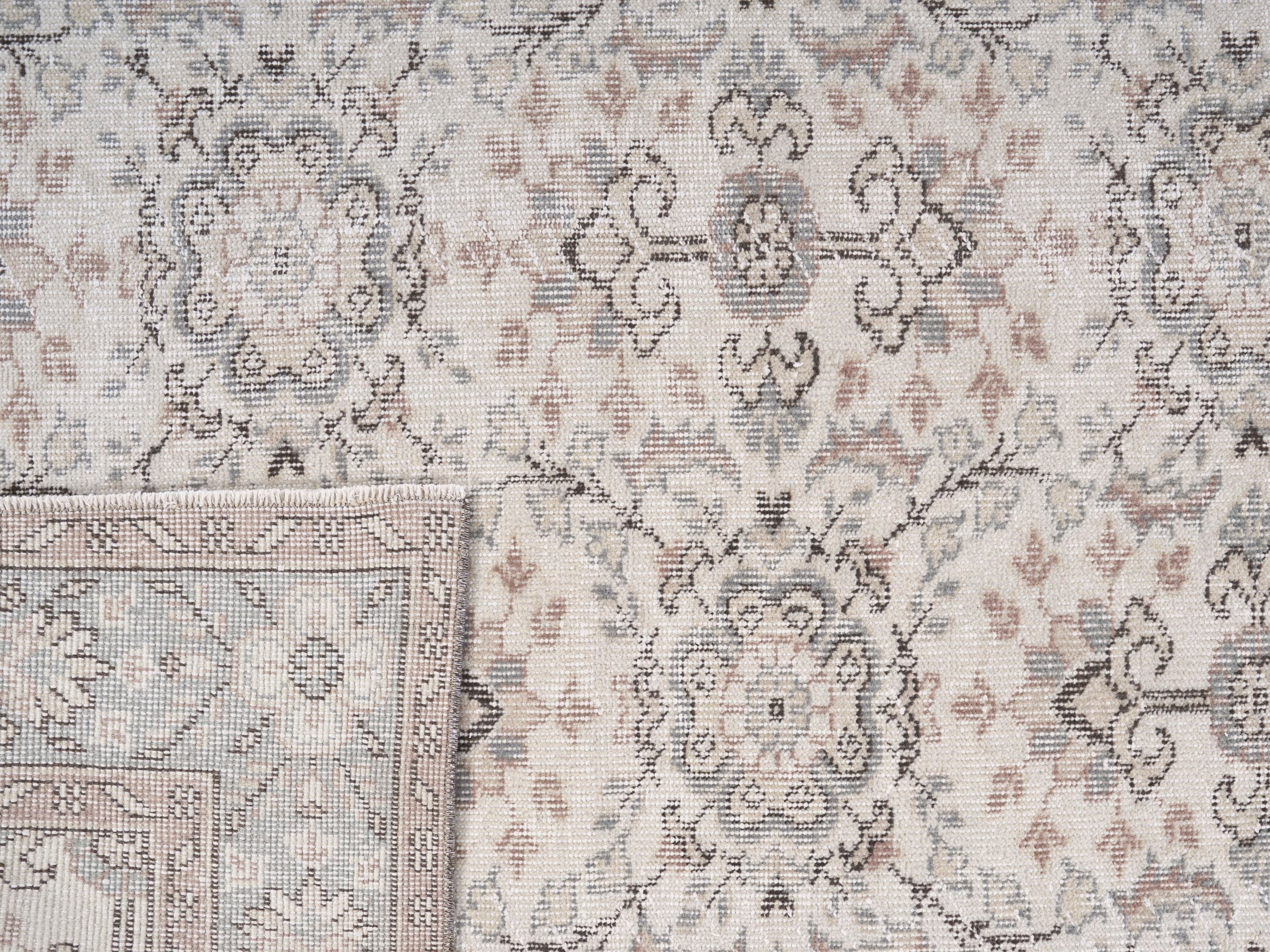 Turkish Isparta area rug in cream and taupe, view 10 of 10