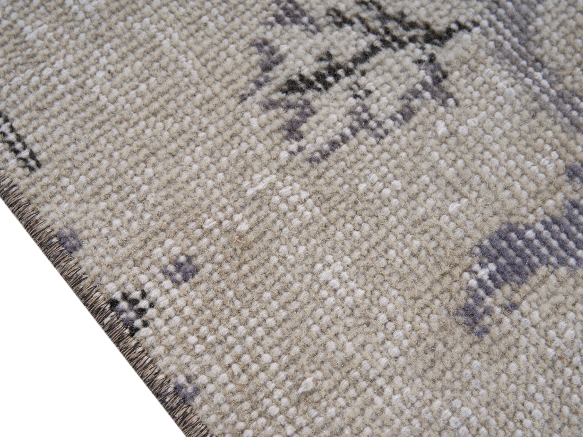 Turkish Isparta area rug in cream and dusty rose, view 6 of 10
