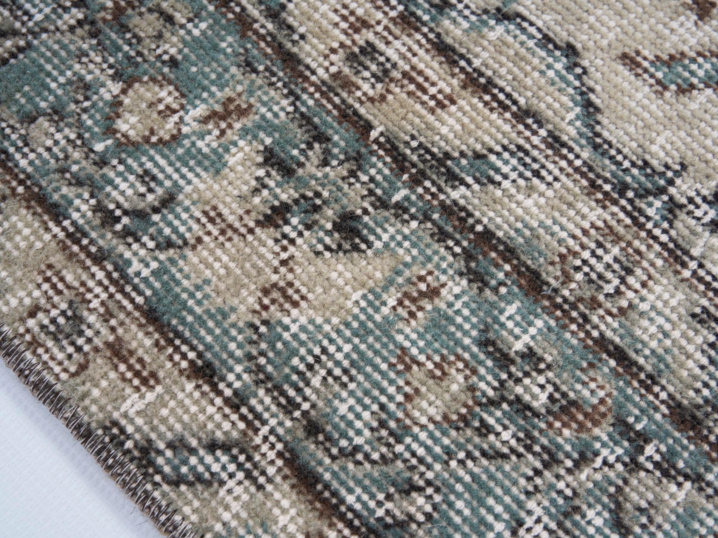 Turkish Isparta area rug in ivory and greige, view 6 of 9