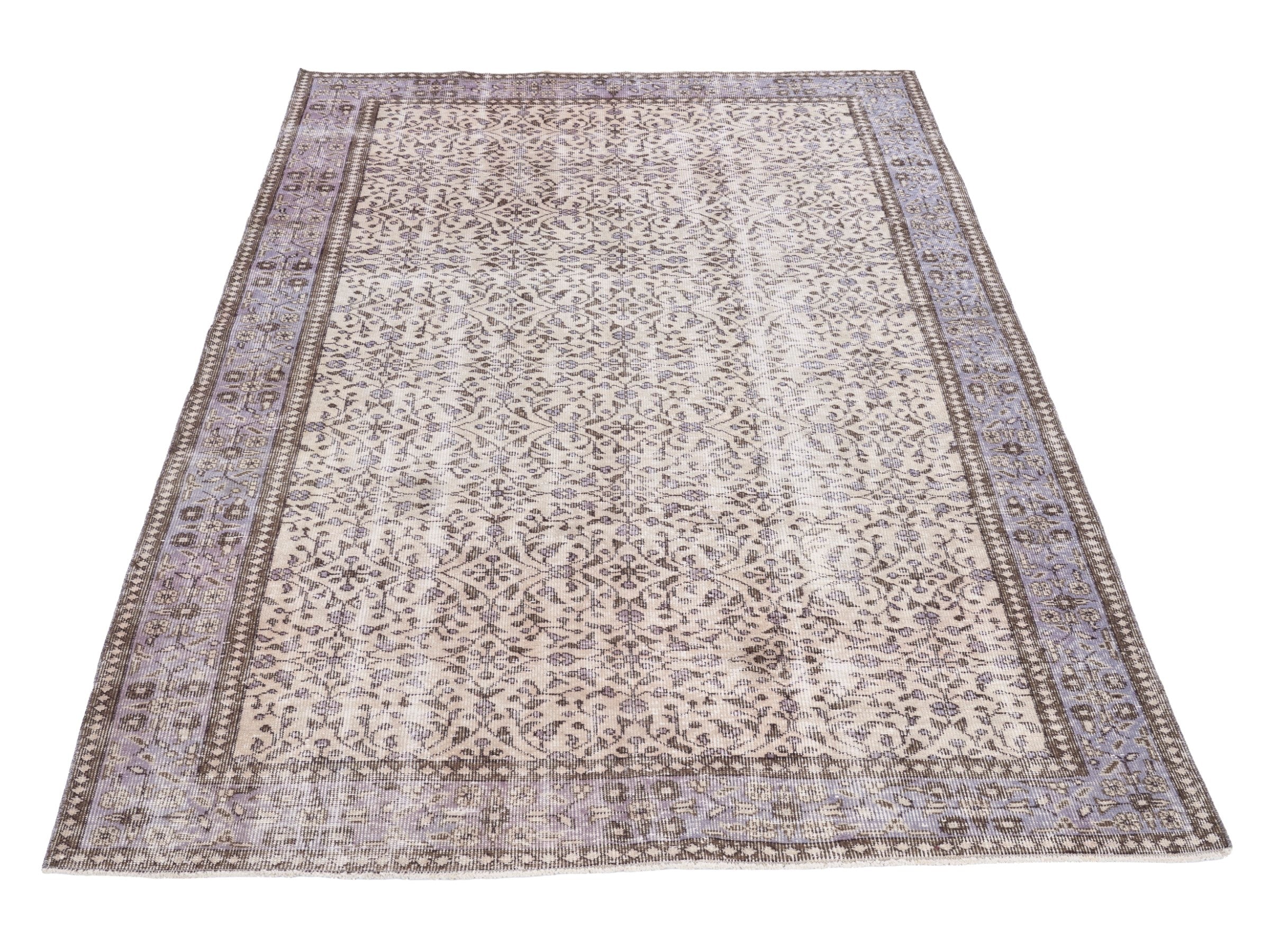 Turkish Isparta area rug in cream and greige, view 2 of 10