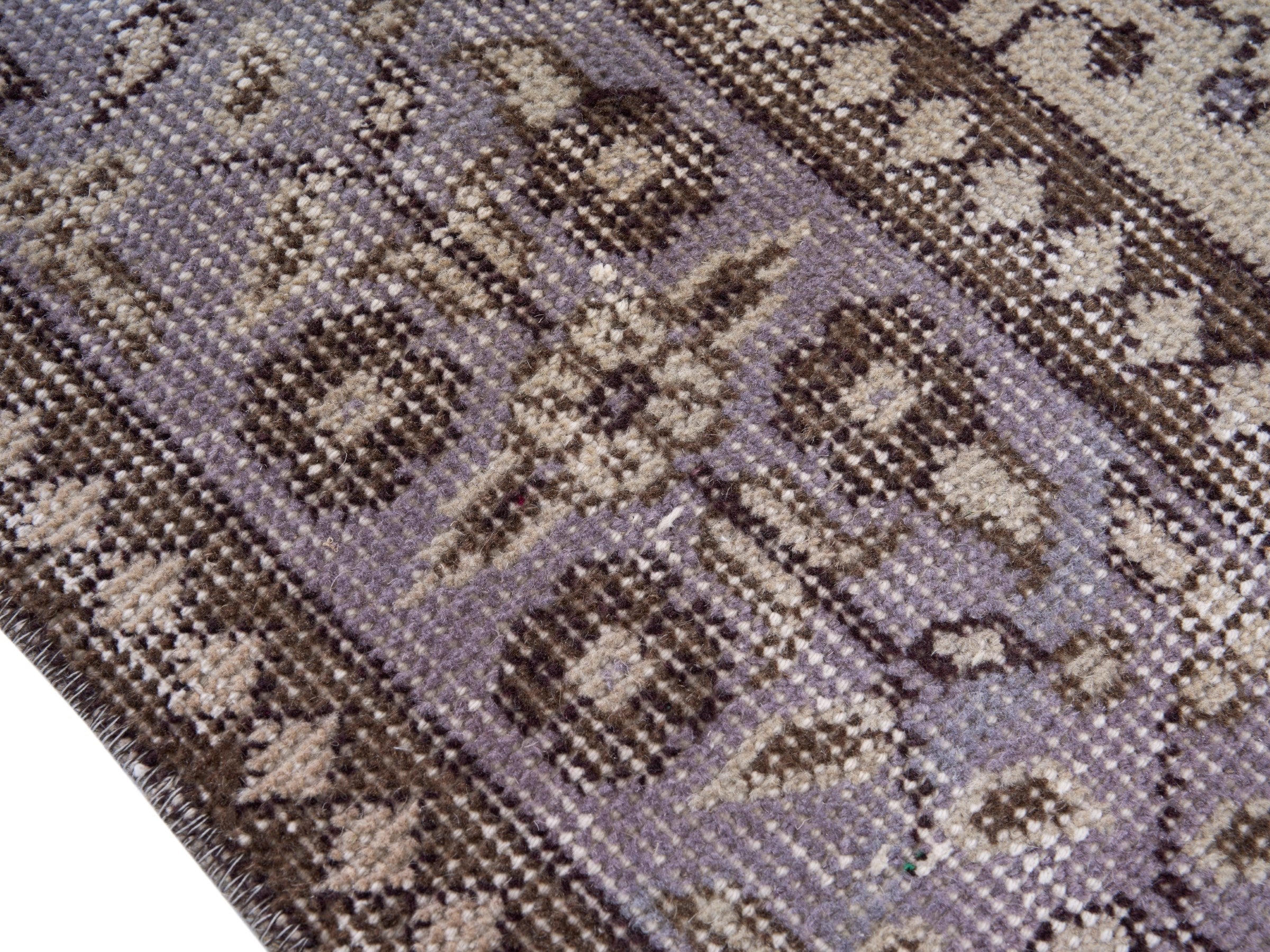 Turkish Isparta area rug in cream and greige, view 6 of 10