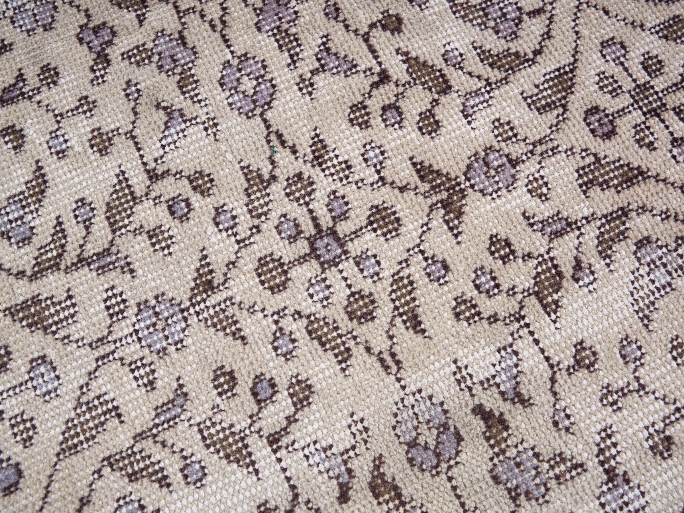 Turkish Isparta area rug in cream and greige, view 7 of 10