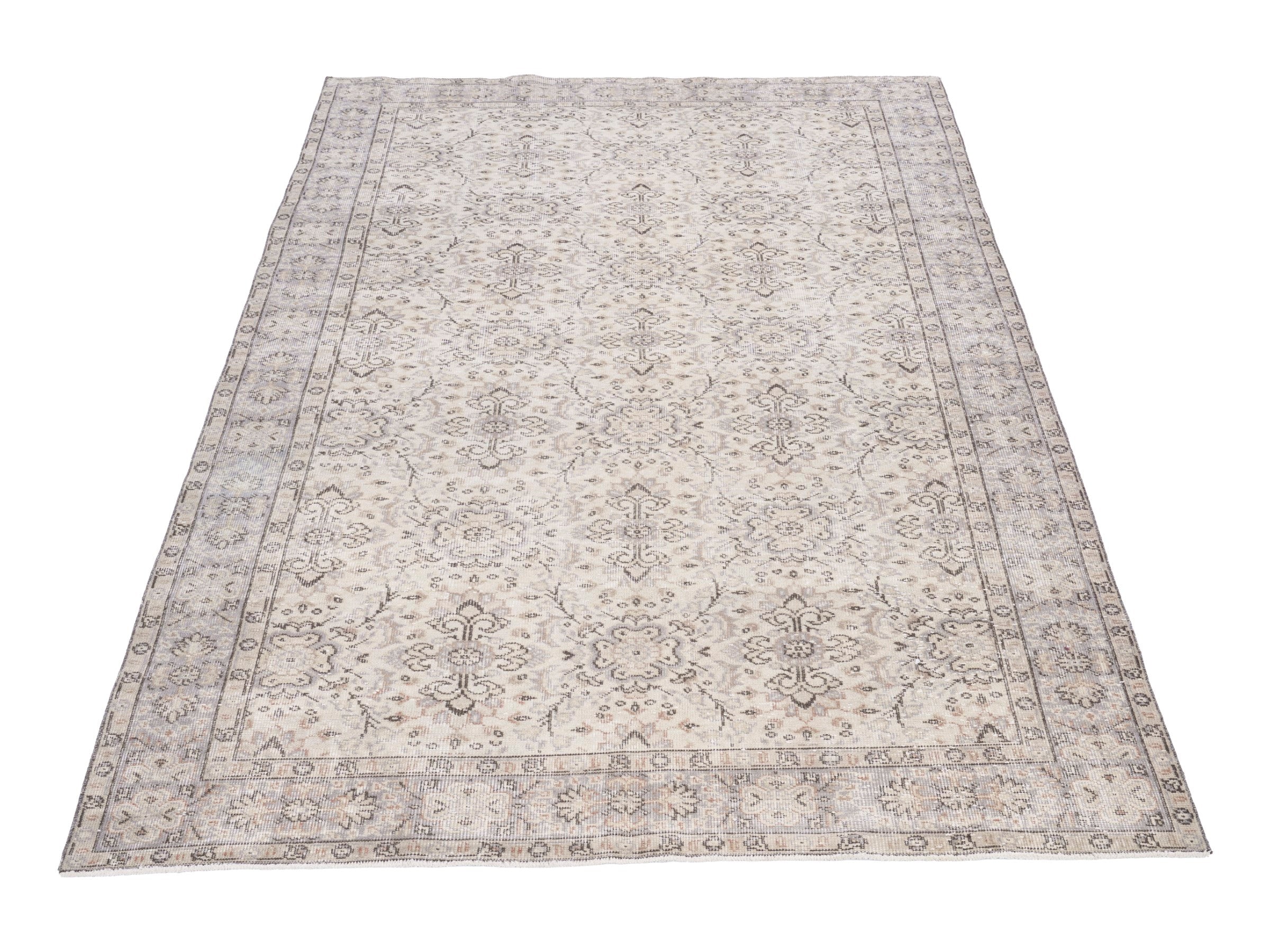 Turkish Isparta area rug in greige and taupe, view 2 of 10
