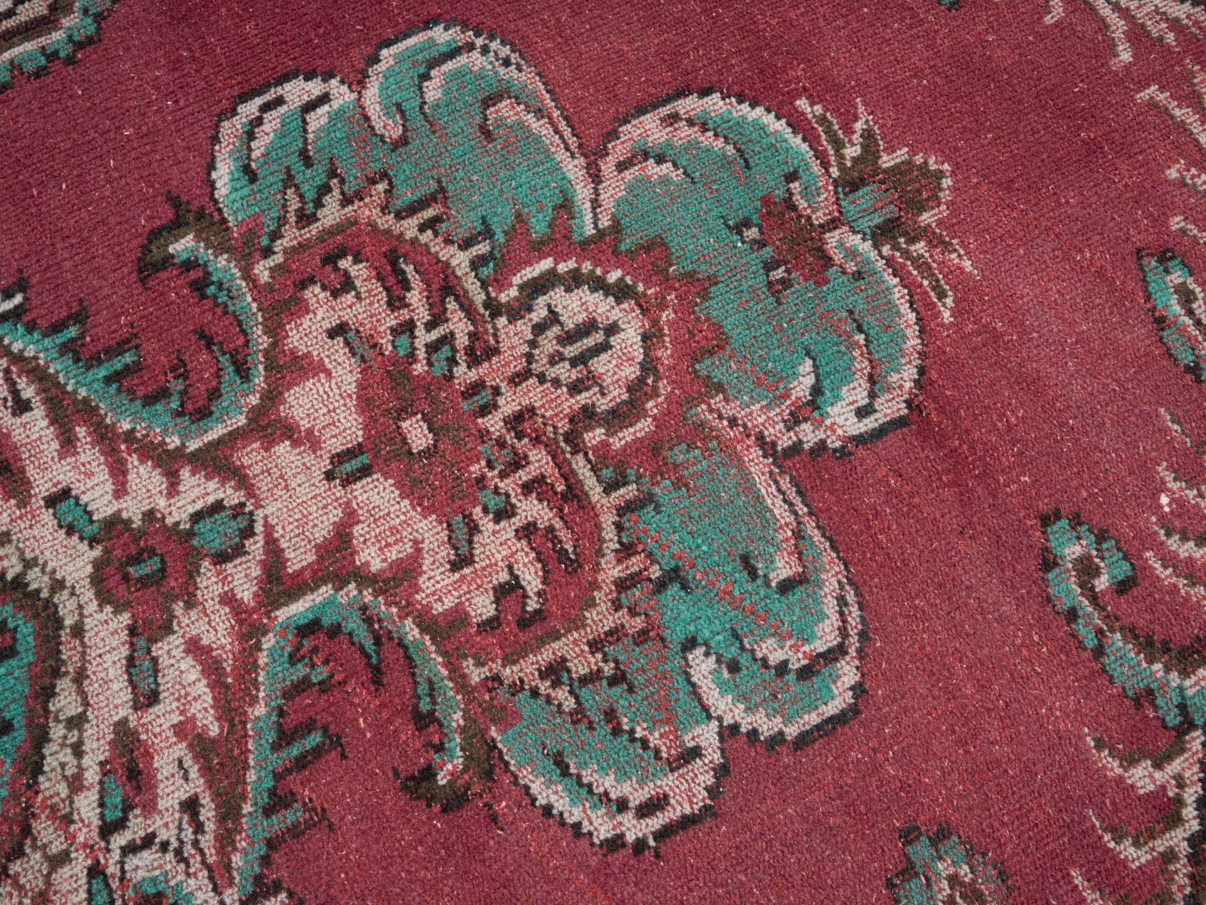 Turkish Manisa area rug in rose and muted pink, view 7 of 10