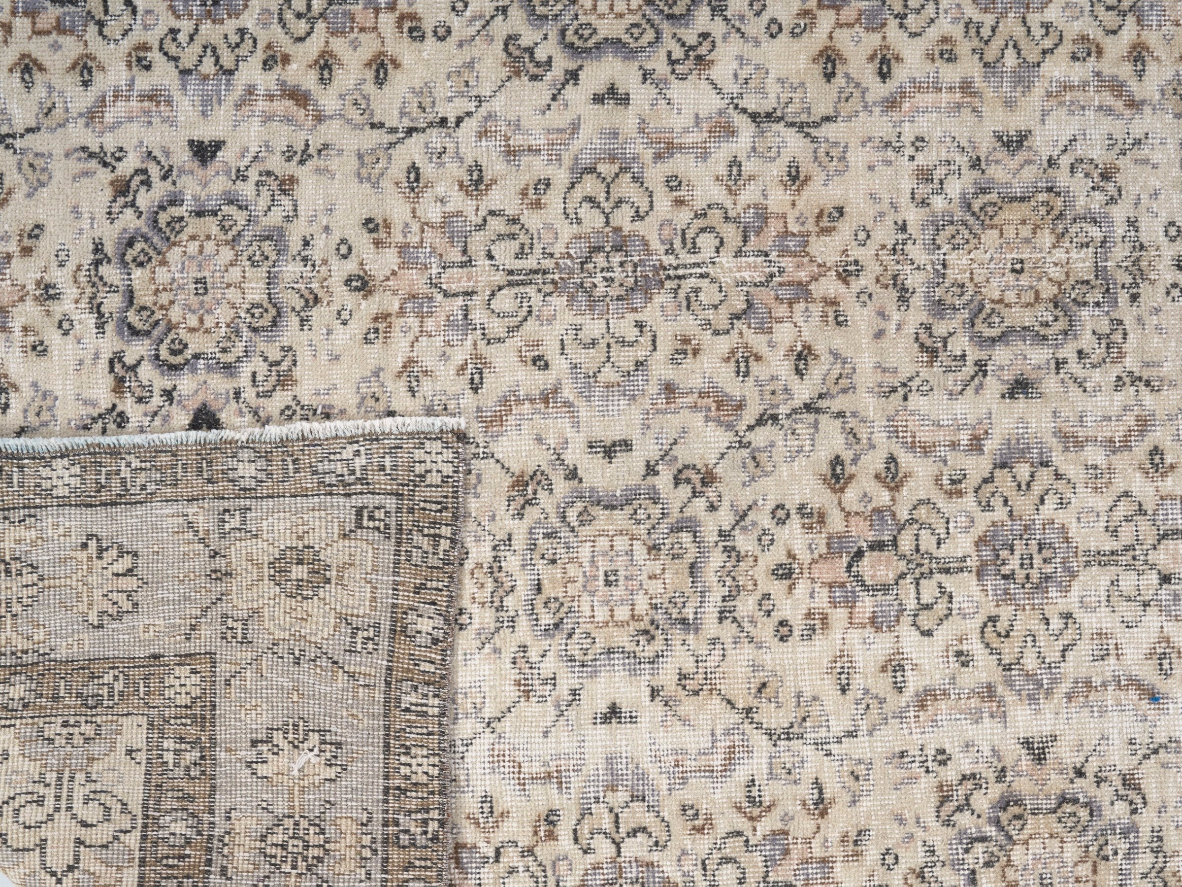 Turkish Isparta area rug in ivory and sage, view 10 of 10