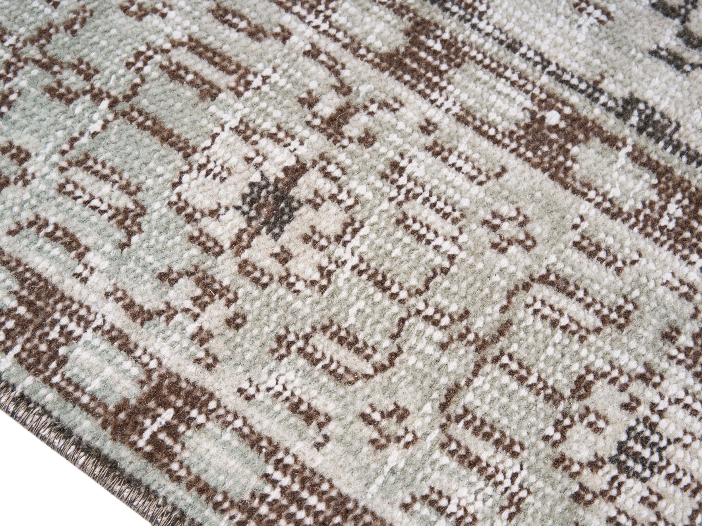 Turkish Manisa area rug in ivory and greige, view 6 of 10