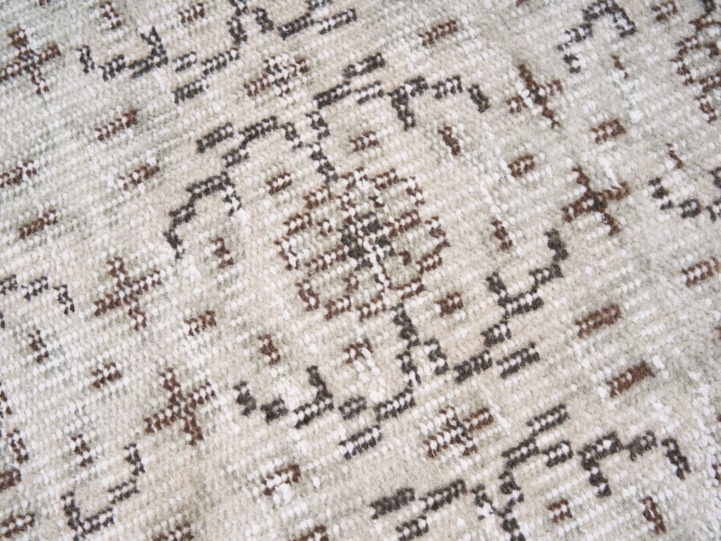 Turkish Manisa area rug in ivory and greige, view 7 of 10