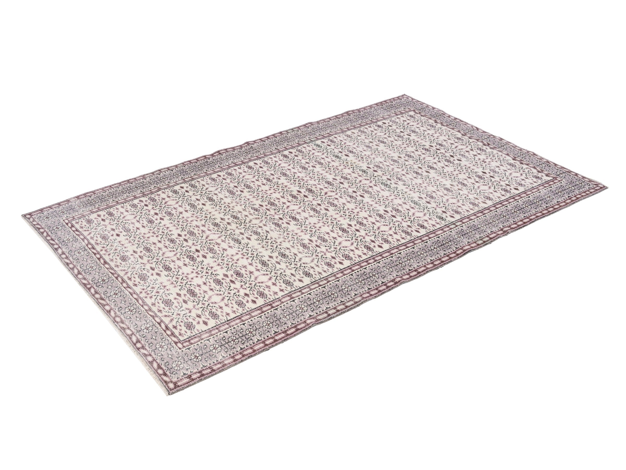 Turkish Manisa area rug in dusty rose and muted pink, view 3 of 10