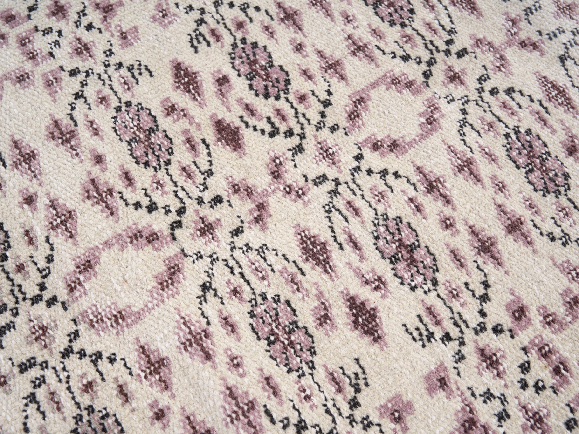 Turkish Manisa area rug in dusty rose and muted pink, view 7 of 10