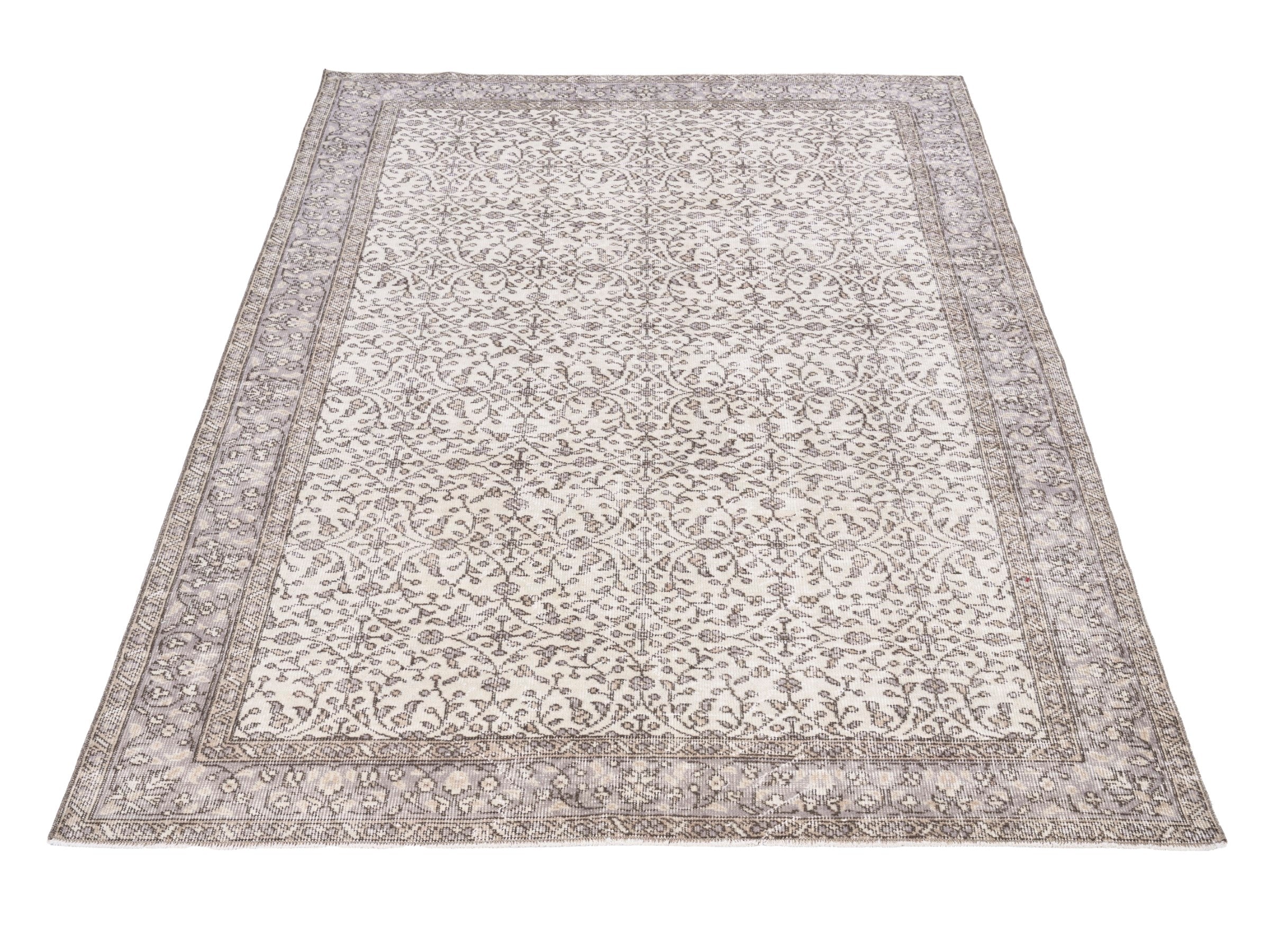 Turkish Isparta area rug in greige and taupe, view 2 of 10