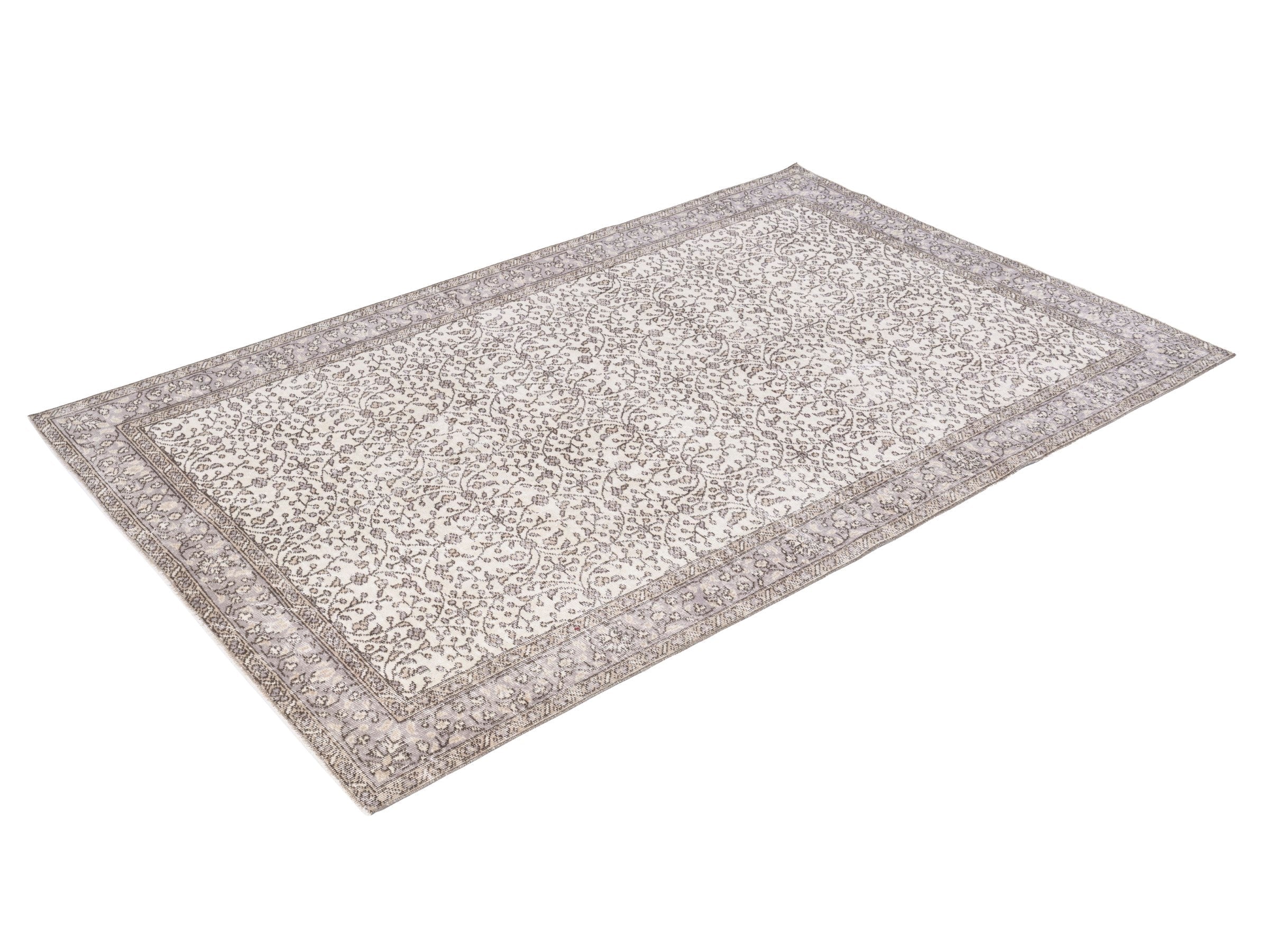 Turkish Isparta area rug in greige and taupe, view 3 of 10