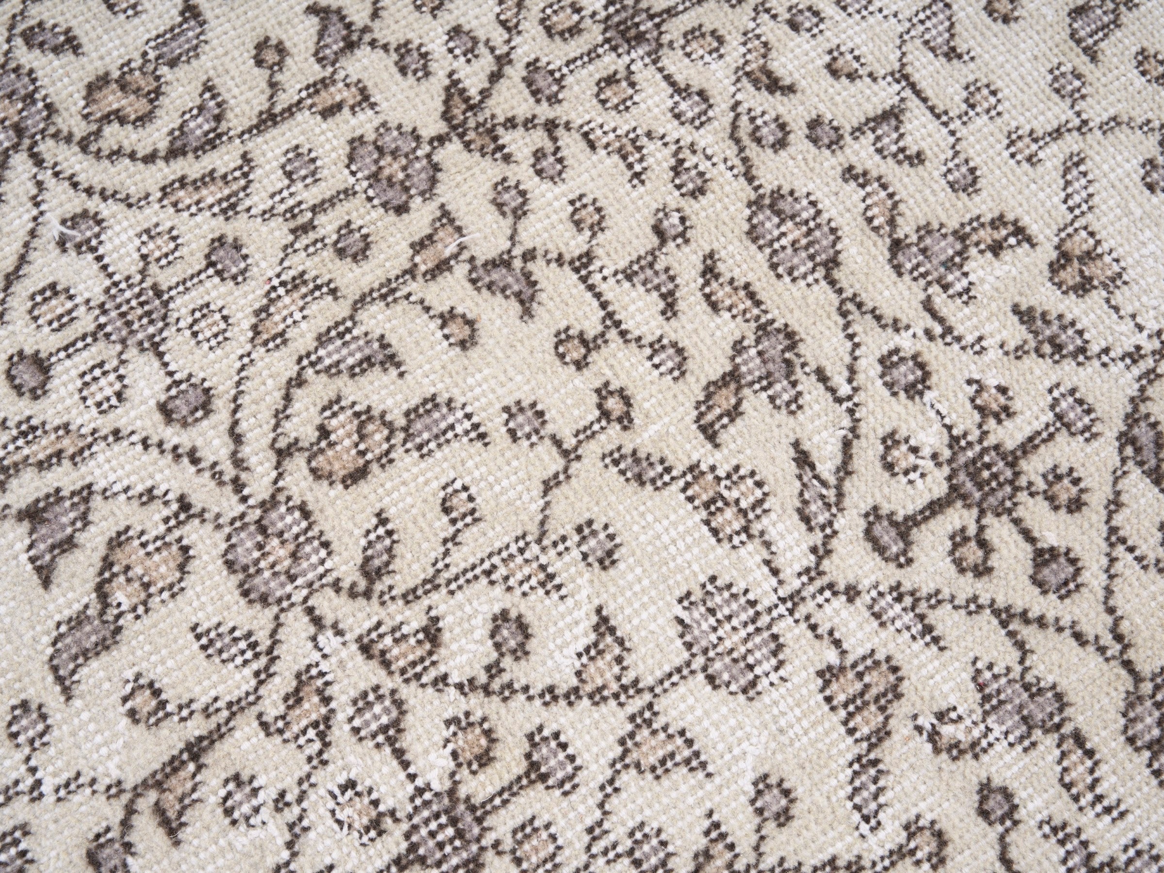 Turkish Isparta area rug in greige and taupe, view 7 of 10