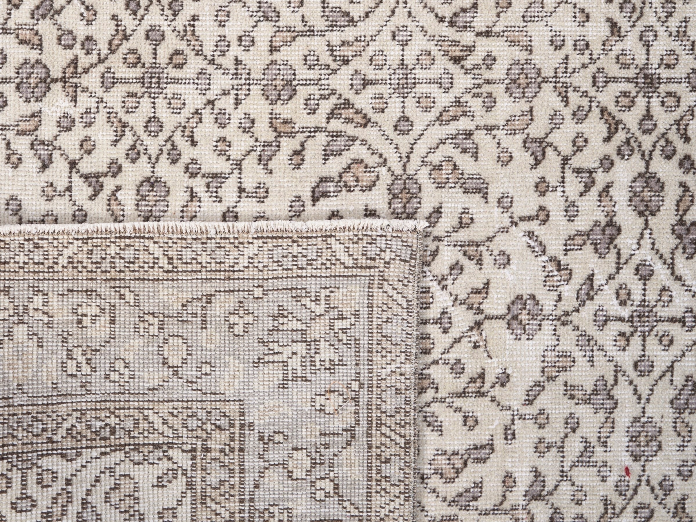 Turkish Isparta area rug in greige and taupe, view 10 of 10