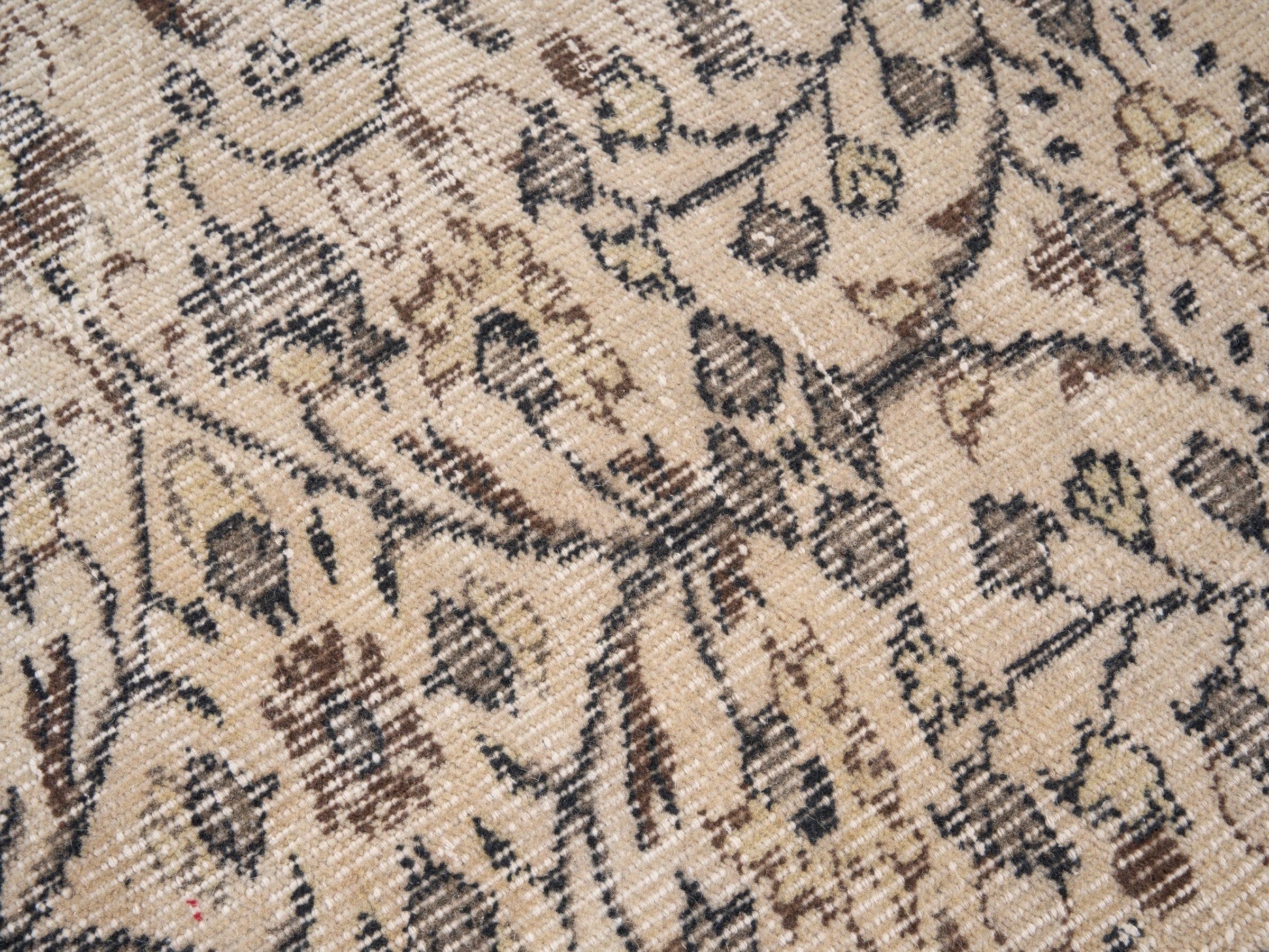 Turkish Isparta area rug in cream and charcoal, view 7 of 10