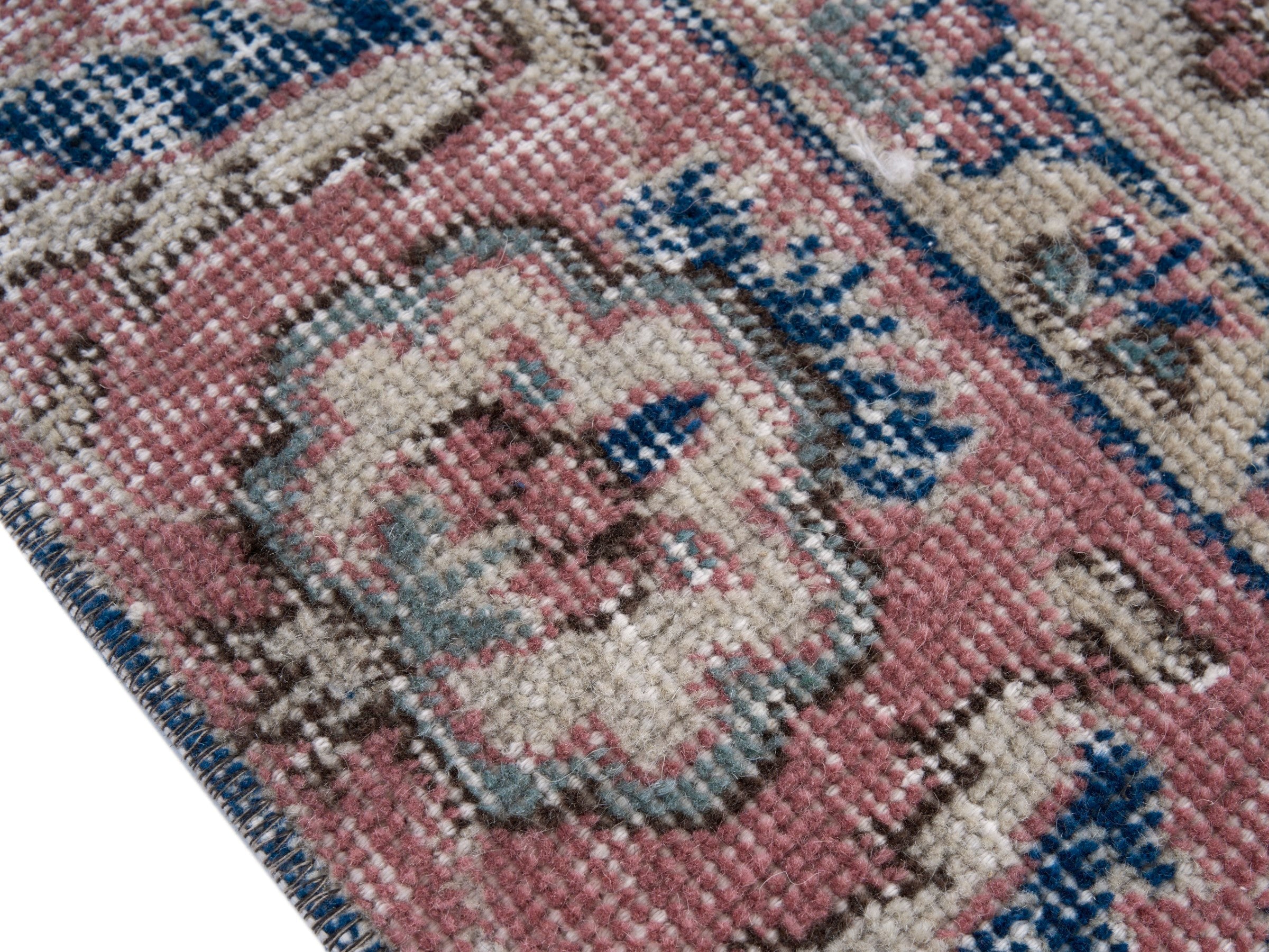 Turkish Isparta area rug in ivory and rose, view 6 of 10