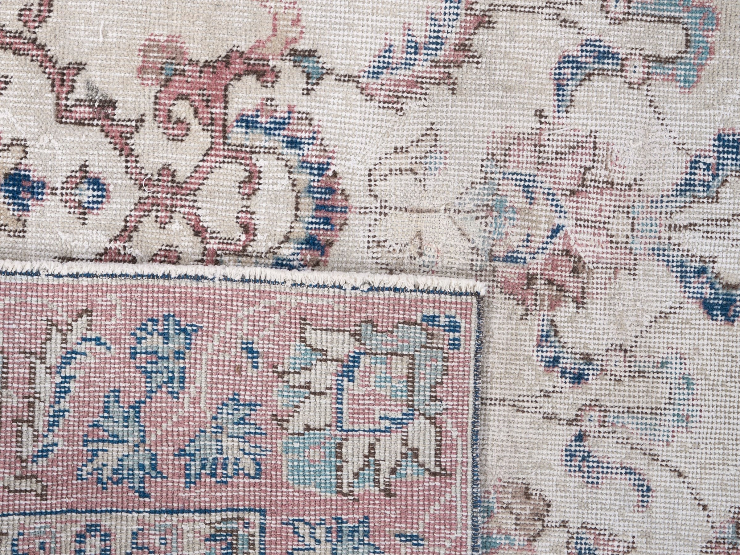 Turkish Isparta area rug in ivory and rose, view 10 of 10