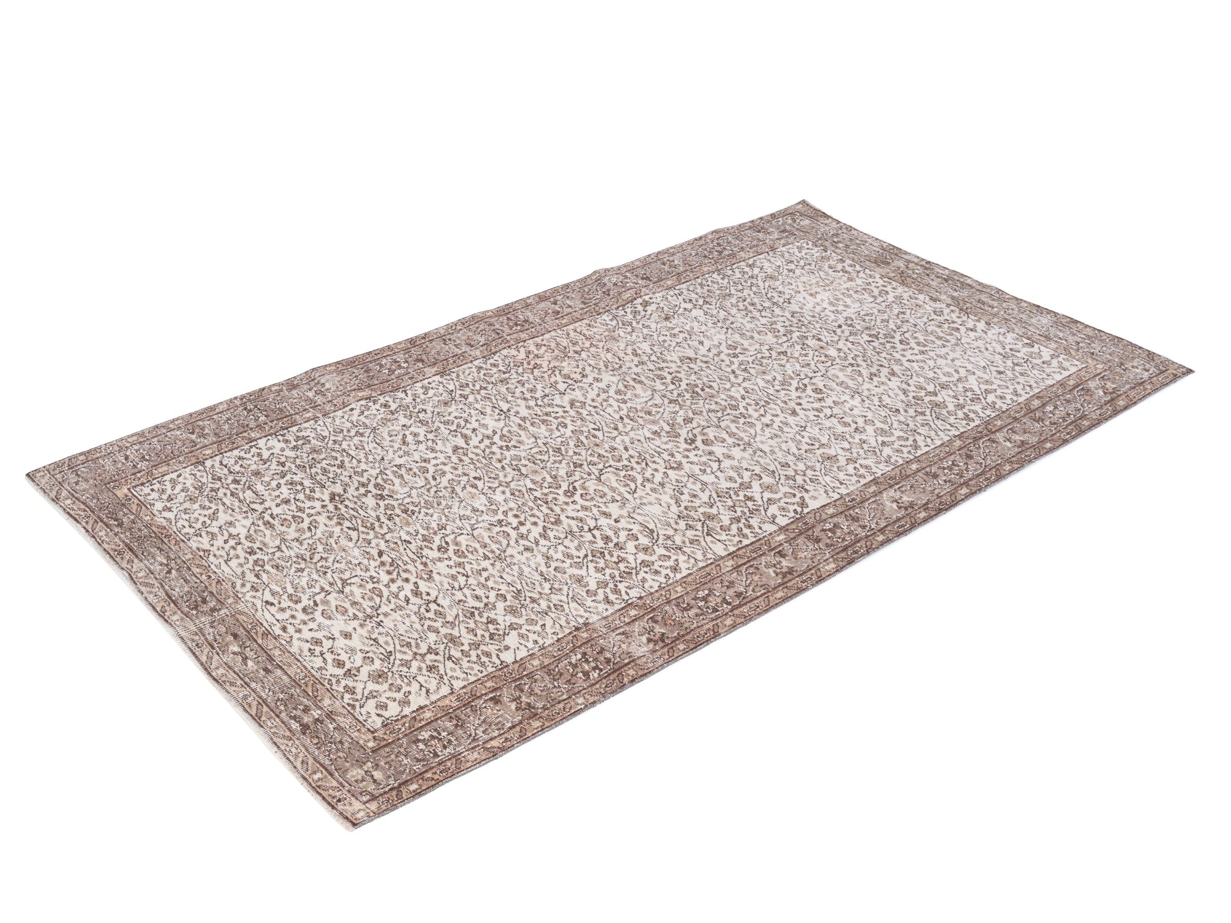 Turkish Isparta area rug in cream and terracotta, view 3 of 10