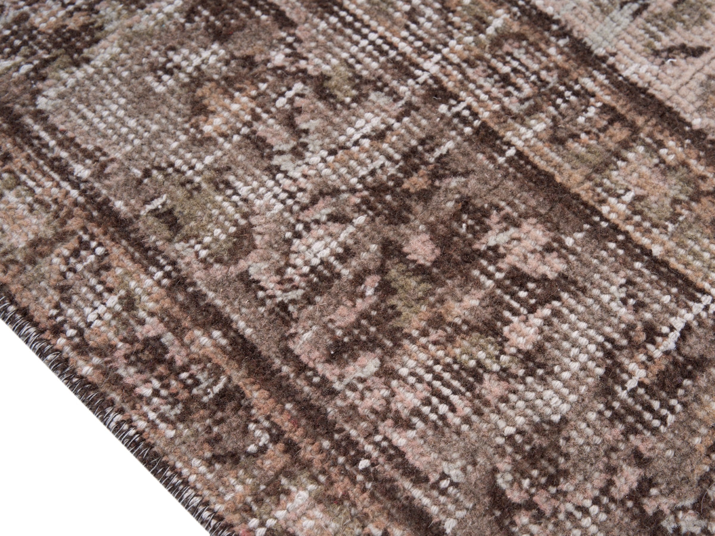 Turkish Isparta area rug in cream and terracotta, view 6 of 10