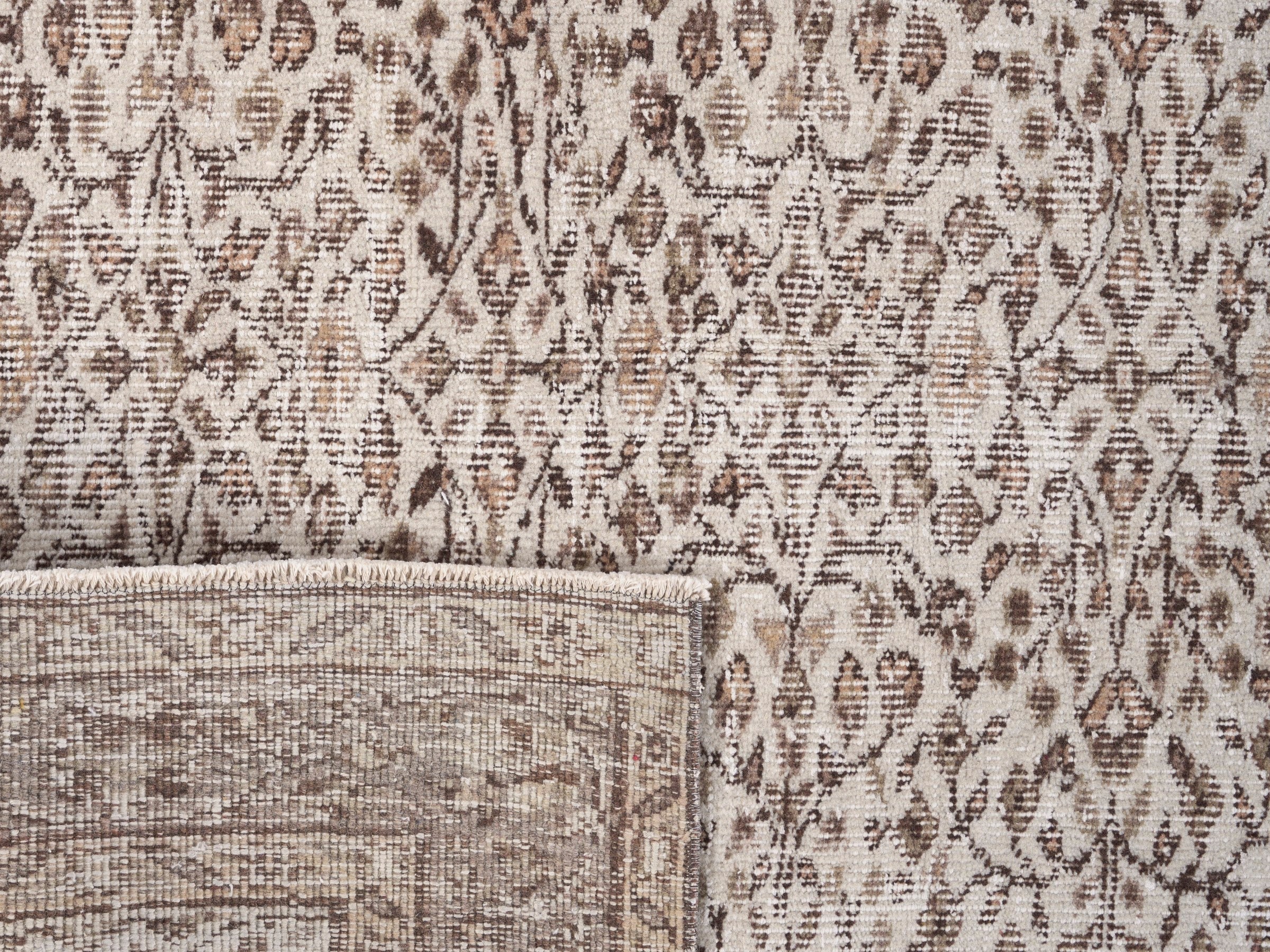 Turkish Isparta area rug in cream and terracotta, view 10 of 10