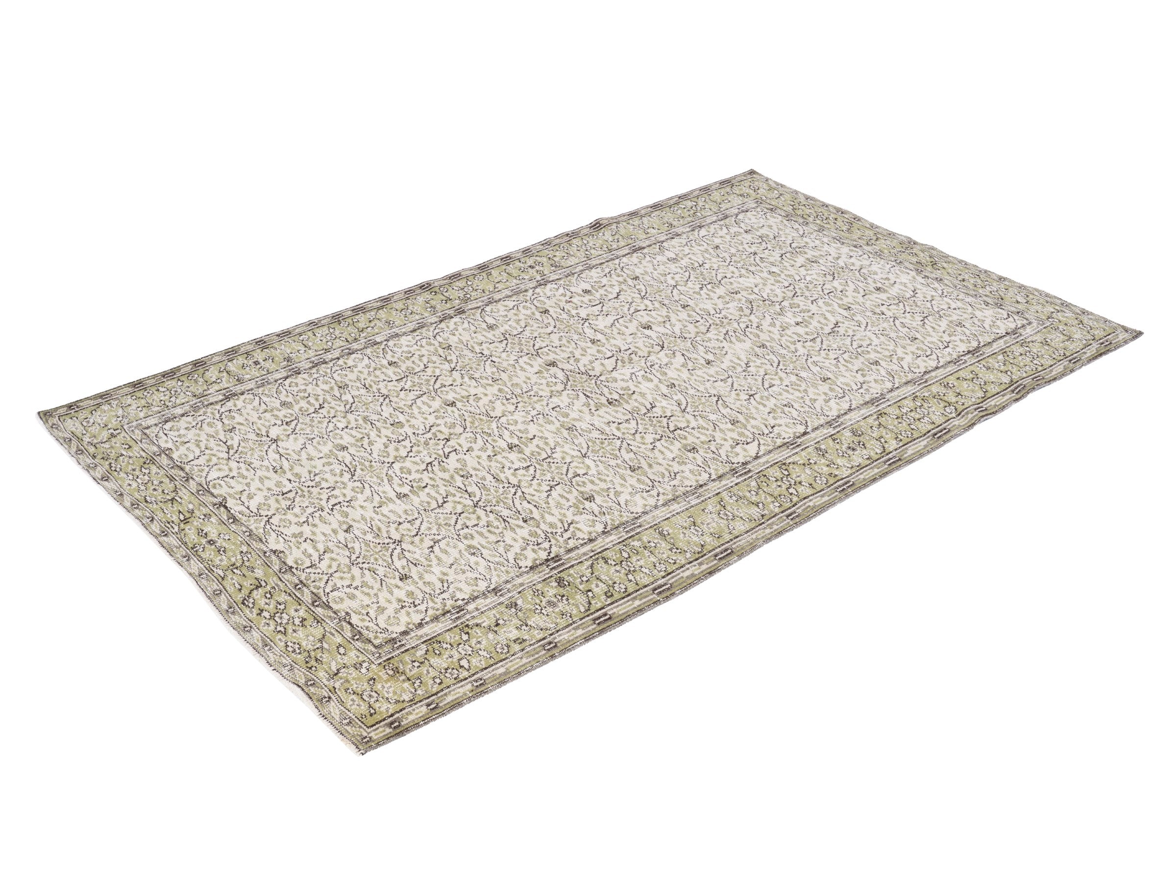 Turkish Manisa area rug in beige and straw, view 3 of 10
