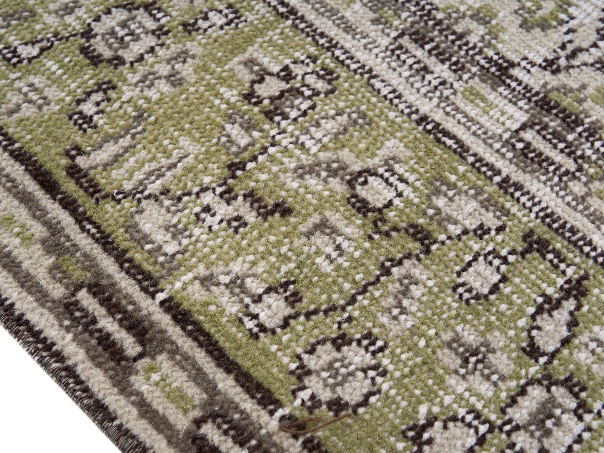 Turkish Manisa area rug in beige and straw, view 6 of 10