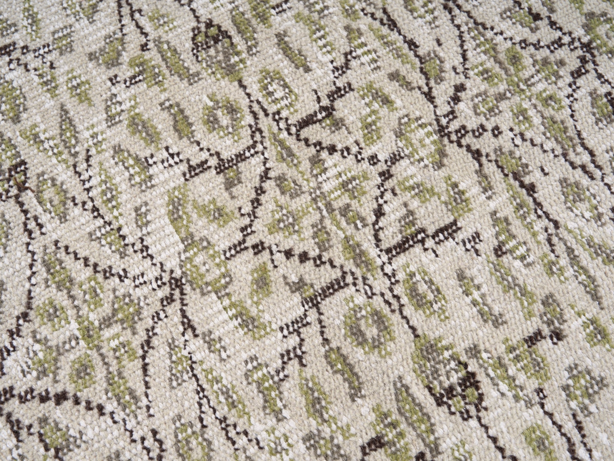 Turkish Manisa area rug in beige and straw, view 7 of 10