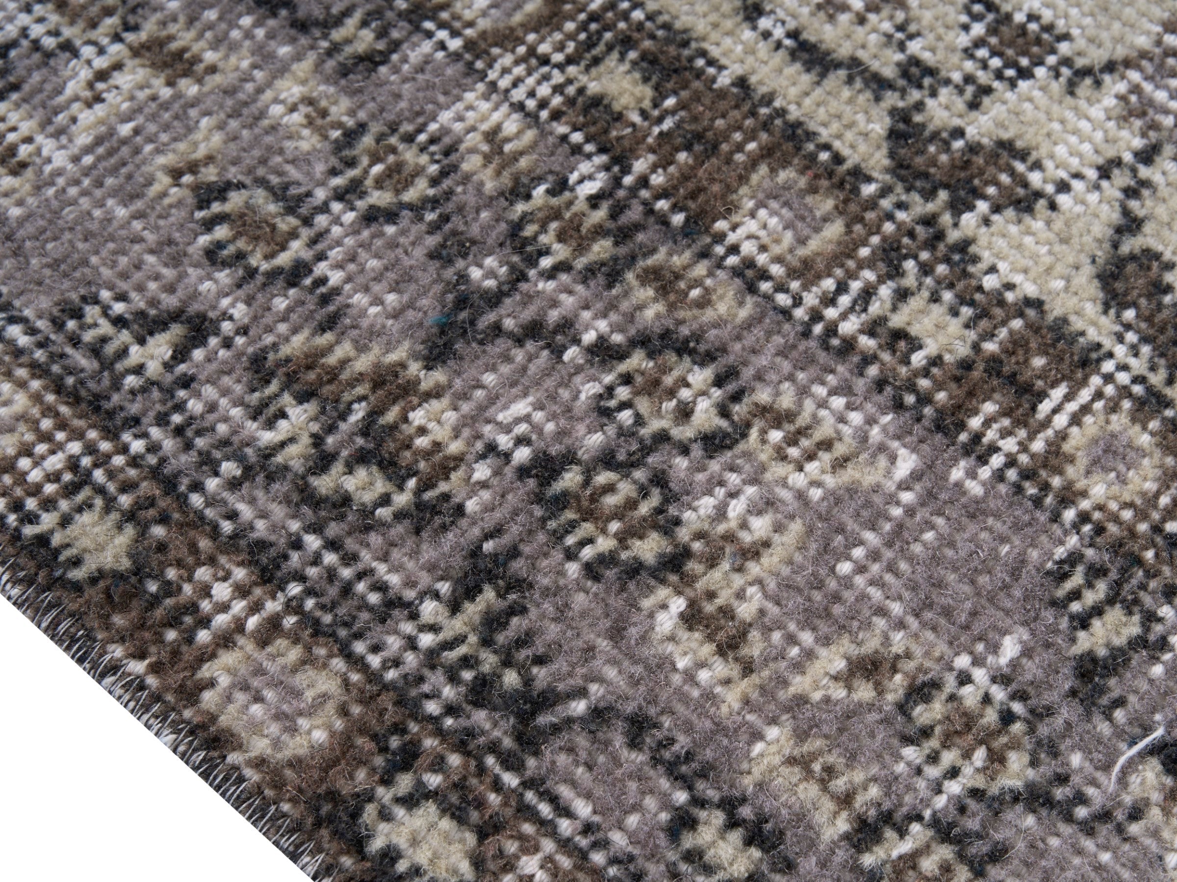 Turkish Isparta area rug in cream and greige, view 6 of 10
