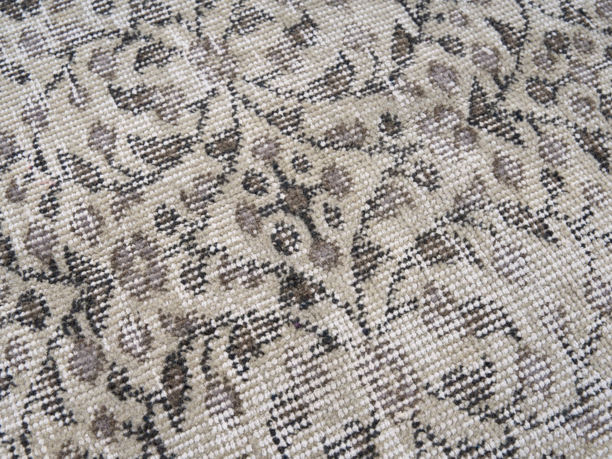 Turkish Isparta area rug in cream and greige, view 7 of 10