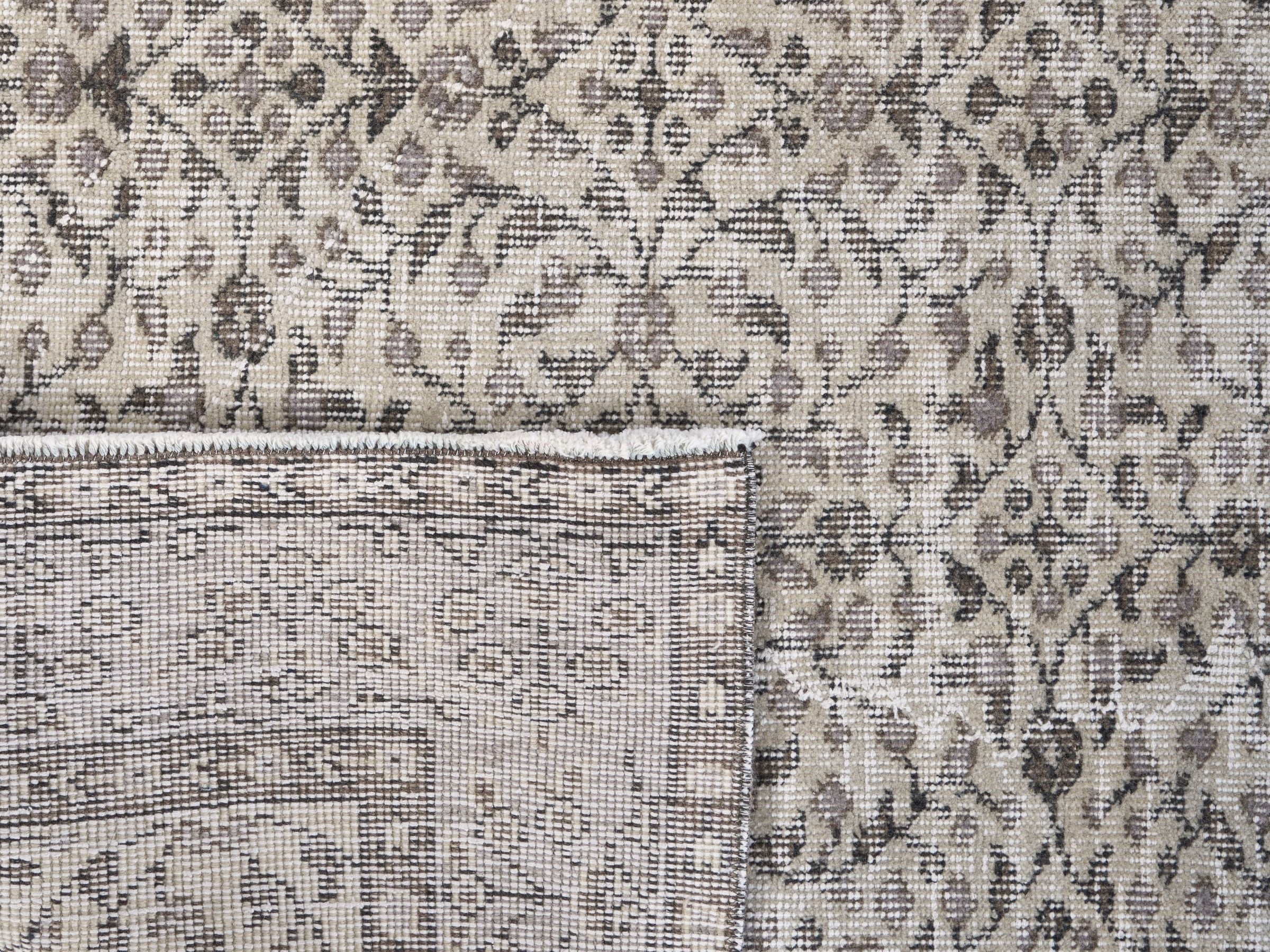 Turkish Isparta area rug in cream and greige, view 10 of 10