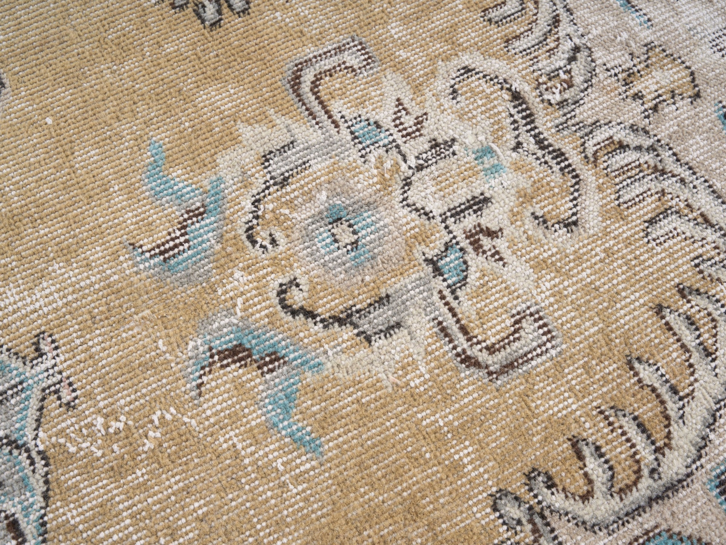 Turkish Isparta area rug in tan and stone, view 7 of 10
