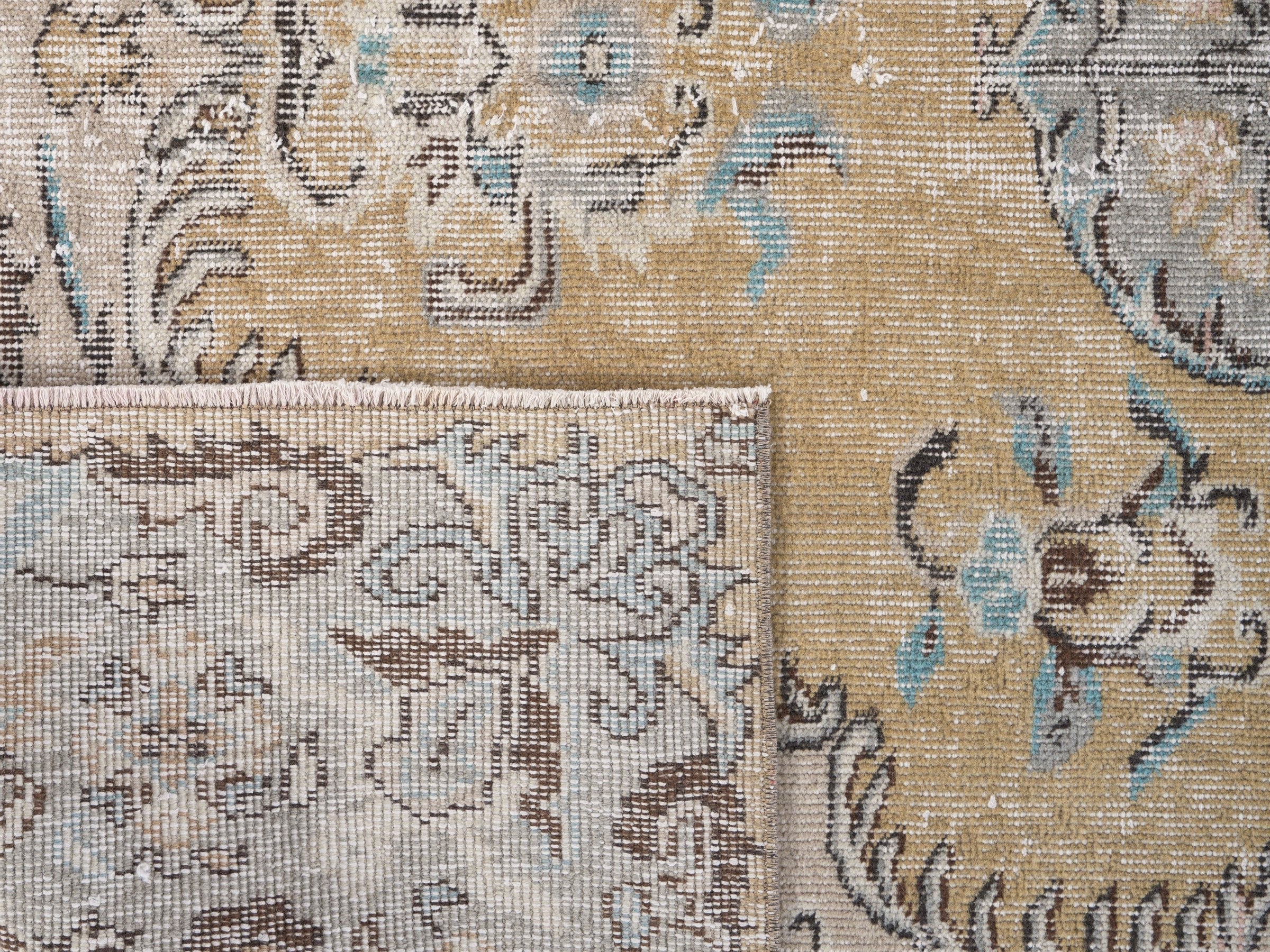 Turkish Isparta area rug in tan and stone, view 10 of 10