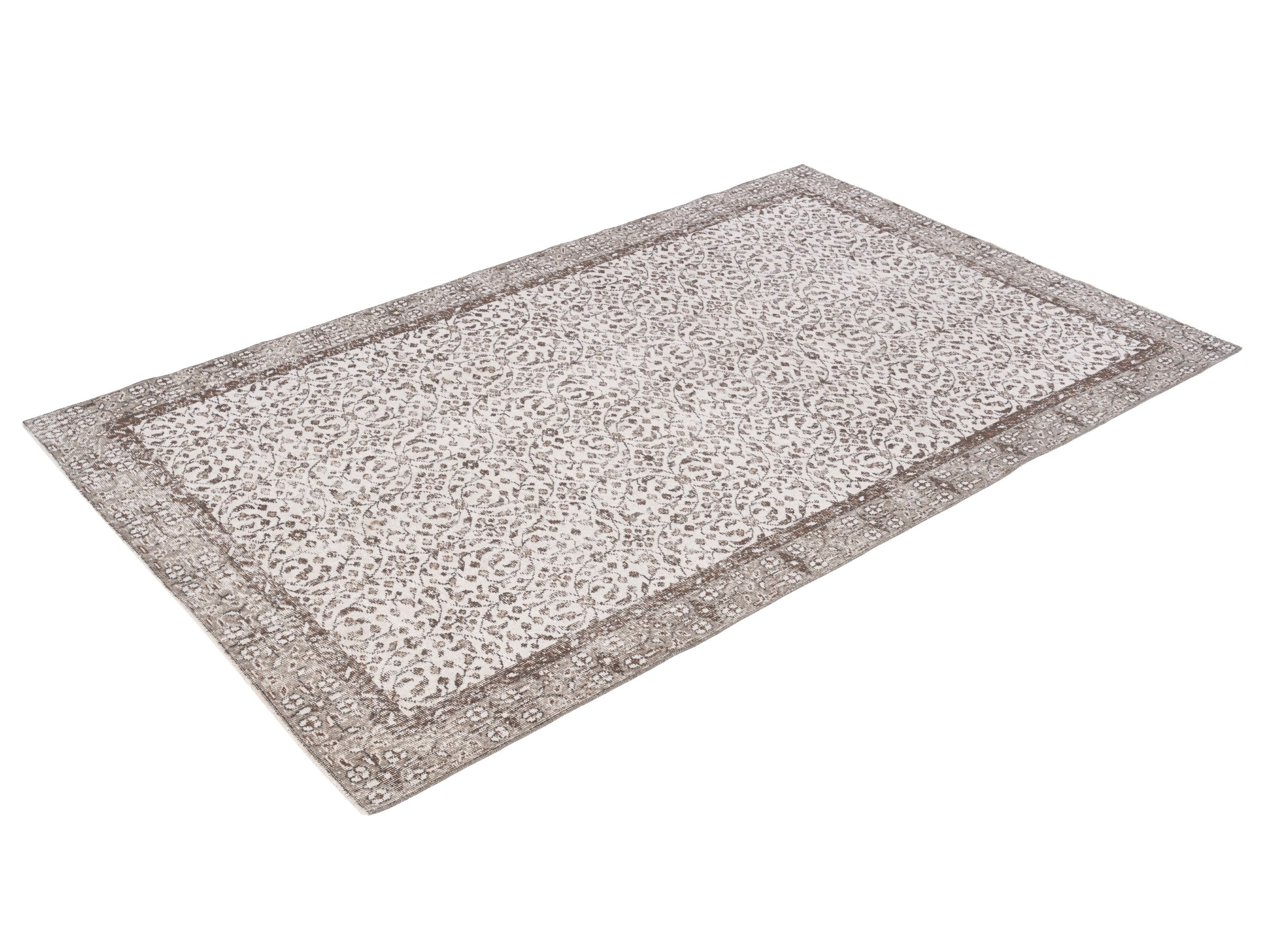 Turkish Isparta area rug in light gray and greige, view 3 of 10