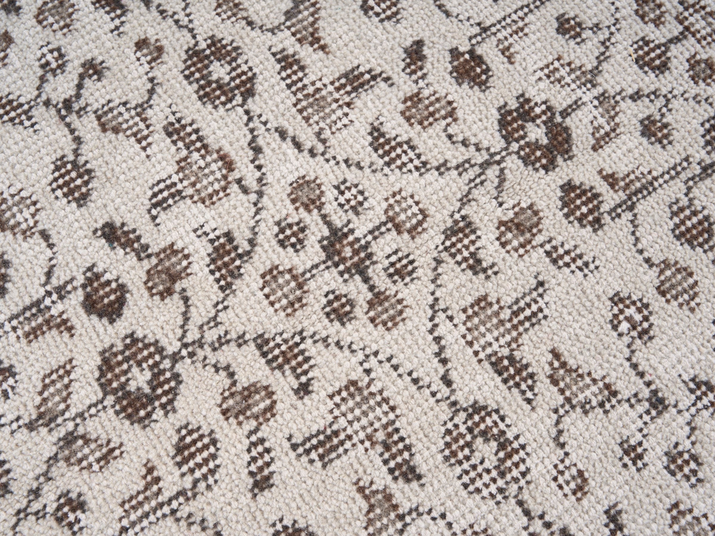 Turkish Isparta area rug in light gray and greige, view 8 of 10