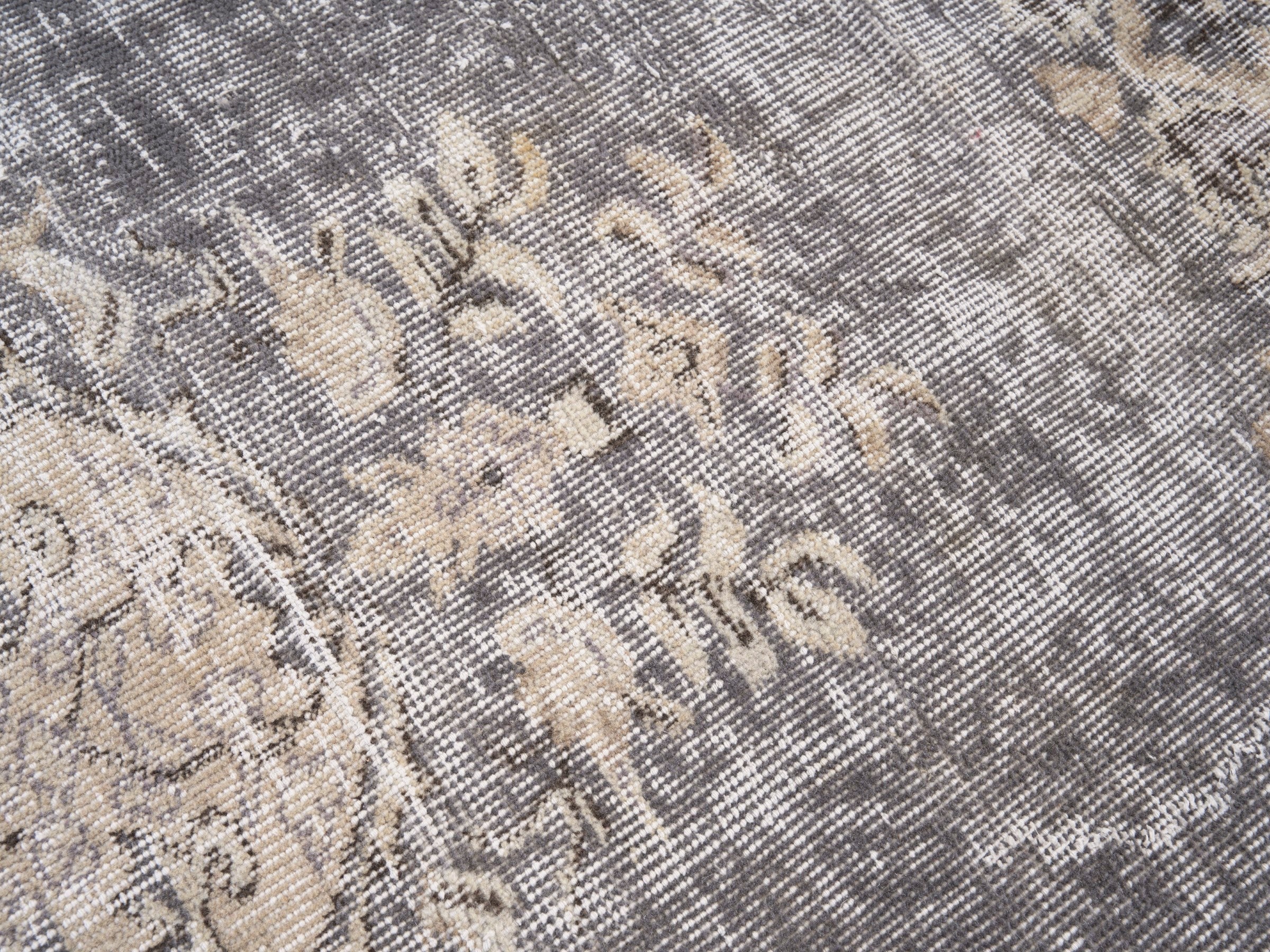 Turkish Isparta area rug in greige and taupe, view 7 of 10