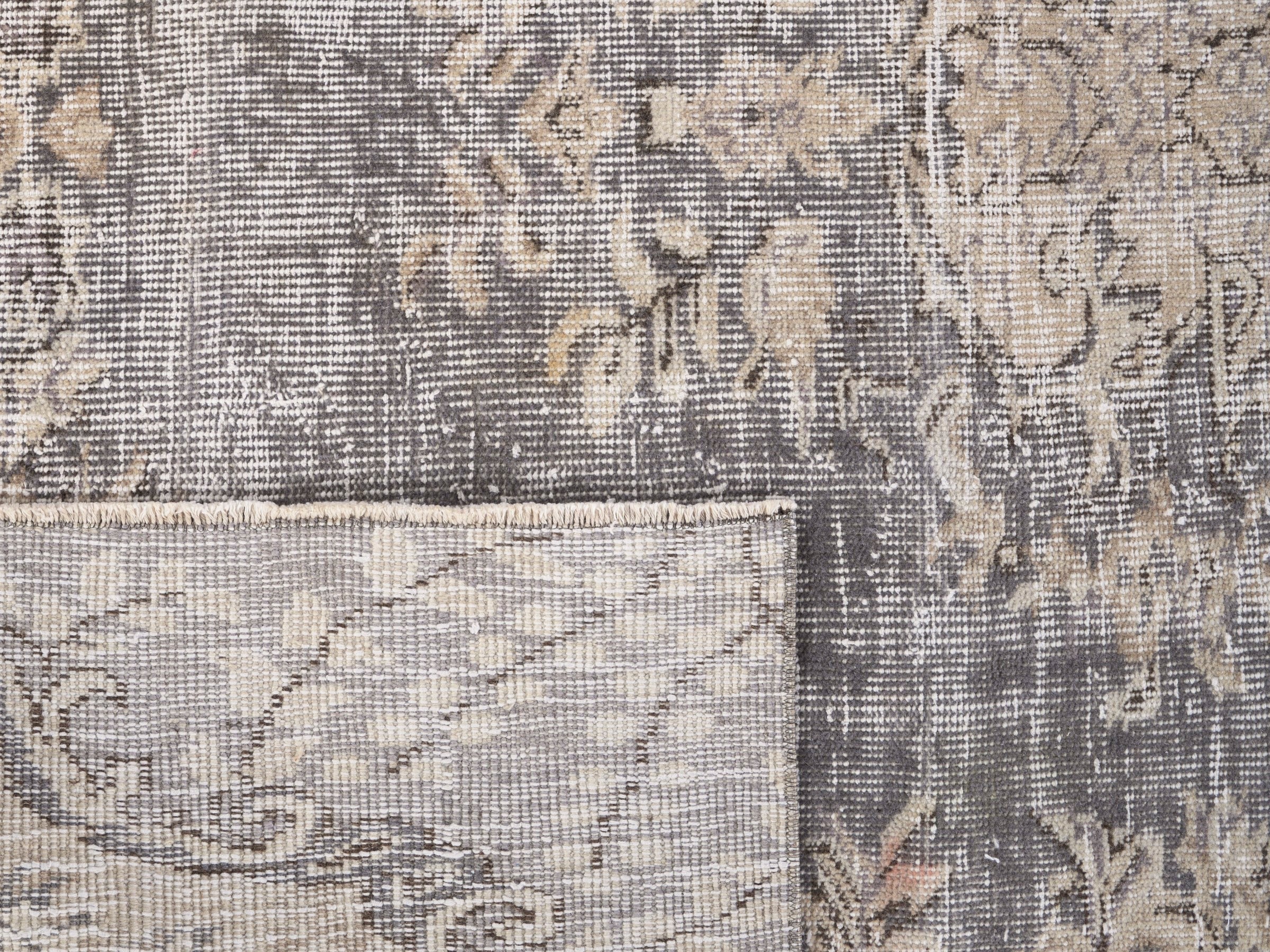 Turkish Isparta area rug in greige and taupe, view 10 of 10