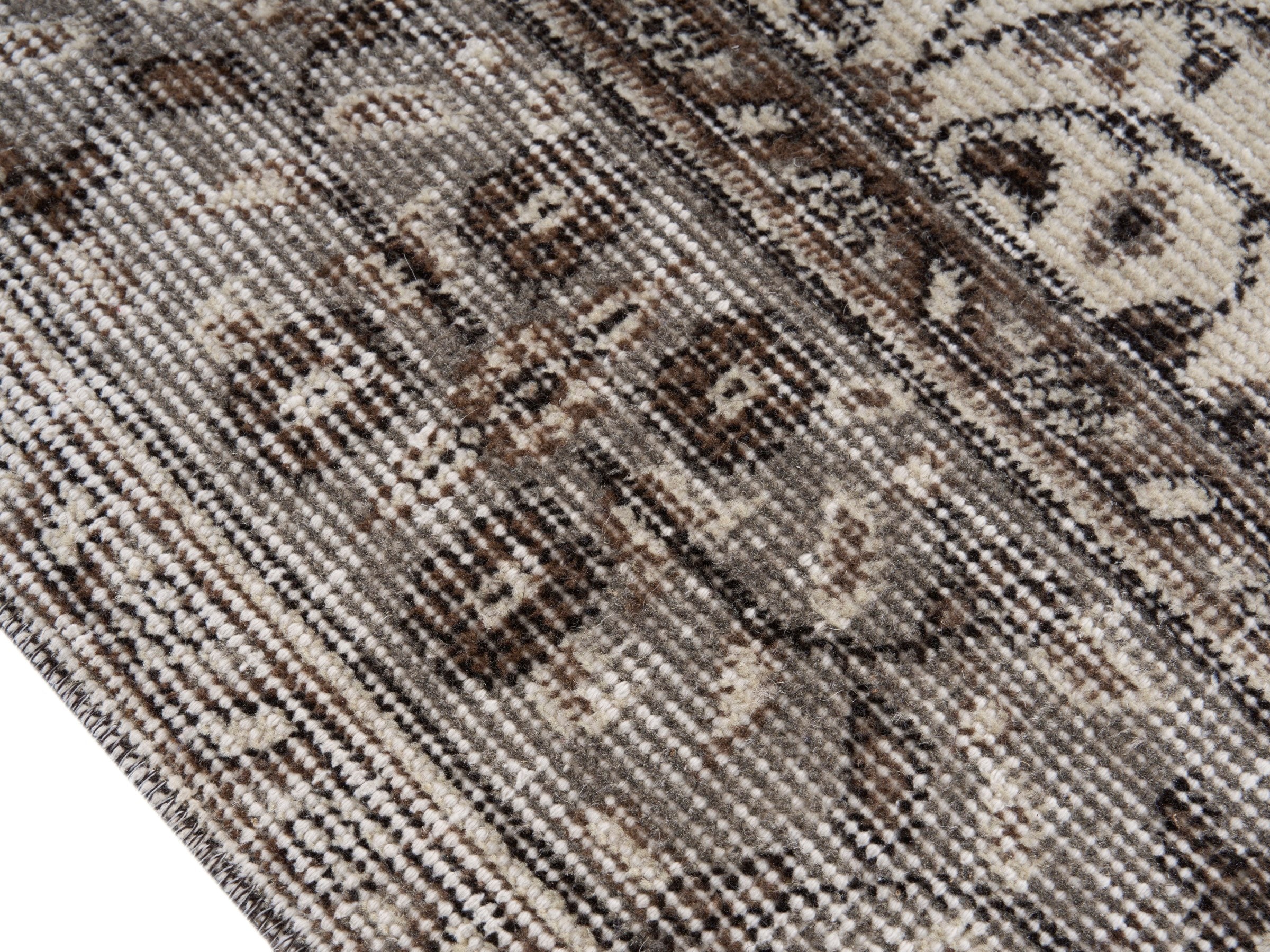 Turkish Isparta area rug in greige and ivory, view 6 of 10