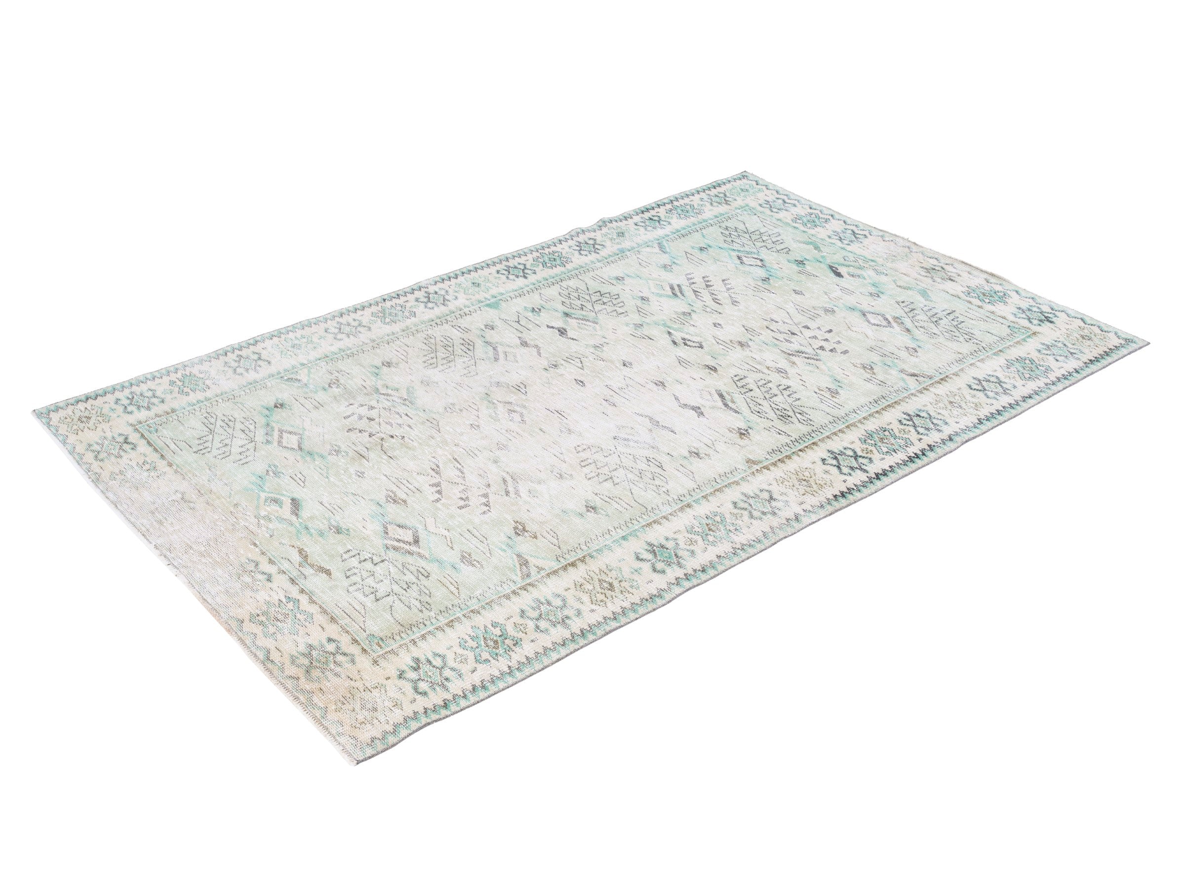 Turkish Manisa area rug in cream and greige, view 3 of 10