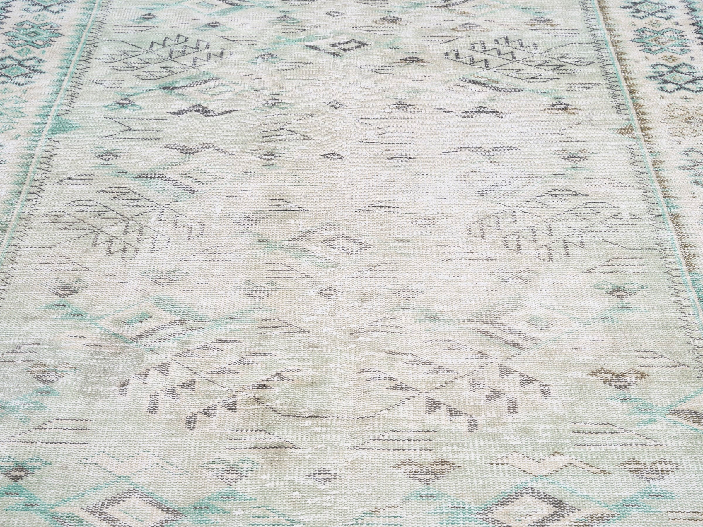 Turkish Manisa area rug in cream and greige, view 4 of 10