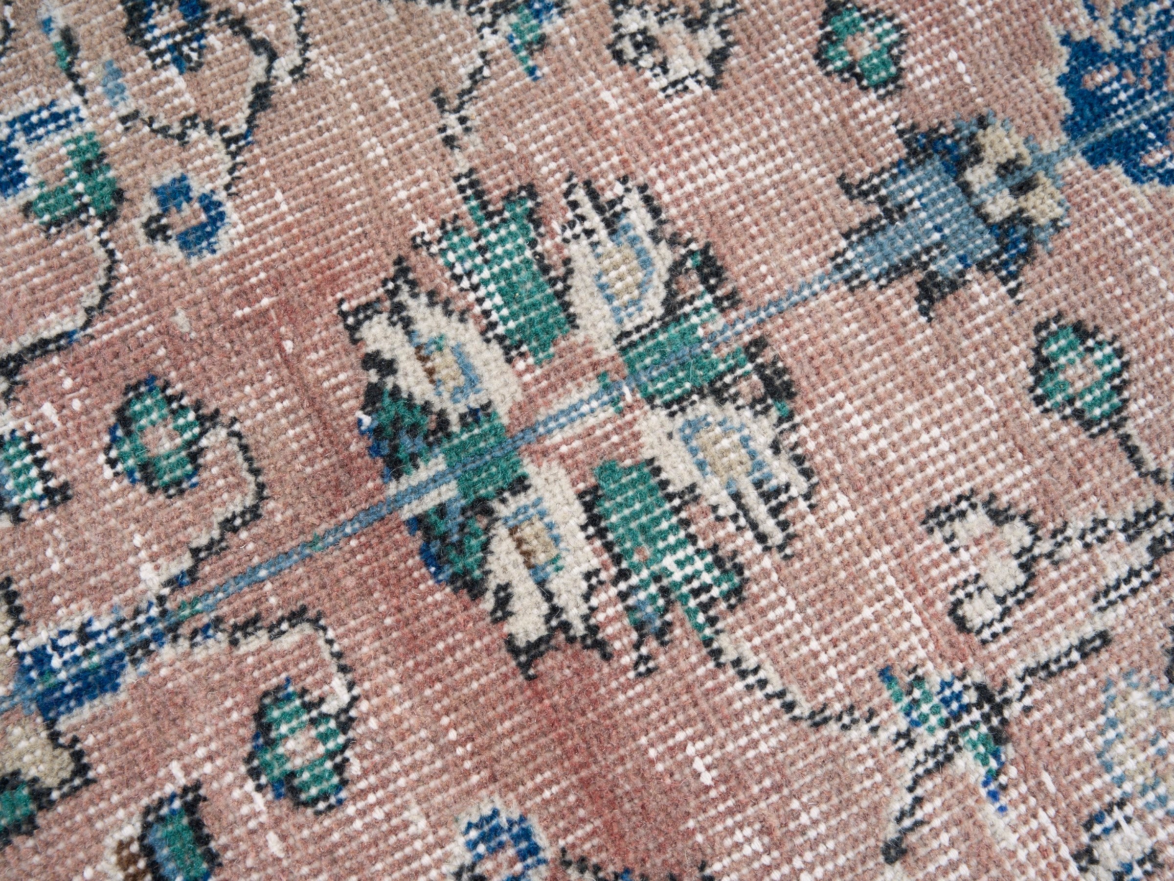 Turkish Isparta area rug in terracotta and cream, view 7 of 10