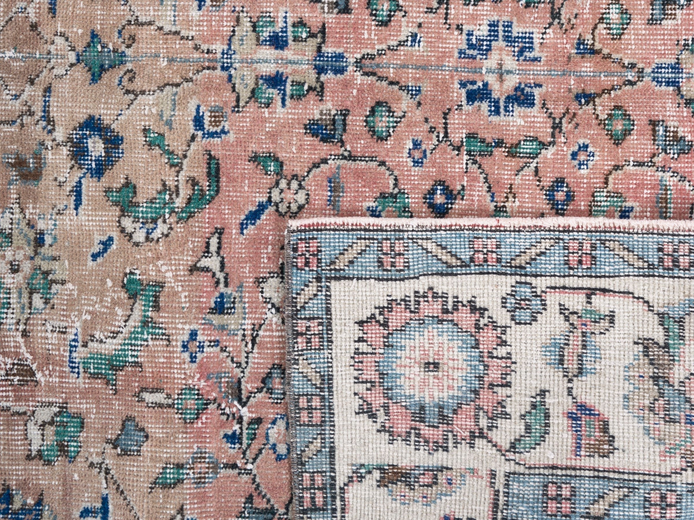 Turkish Isparta area rug in terracotta and cream, view 10 of 10