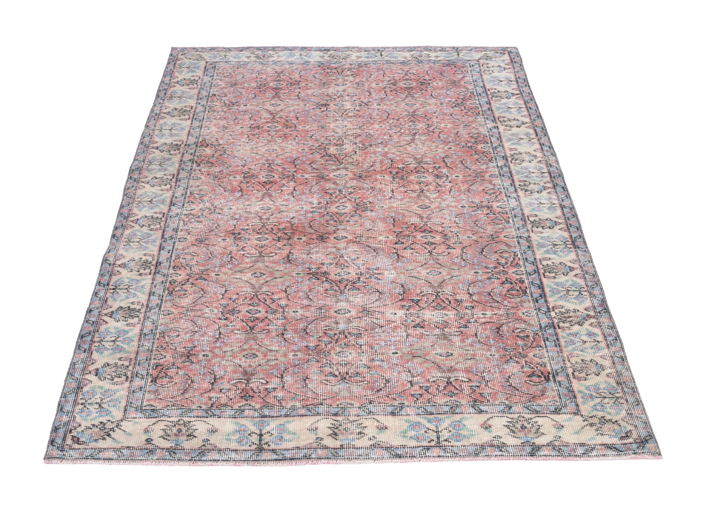 Turkish Isparta area rug in rust and cream, view 2 of 10