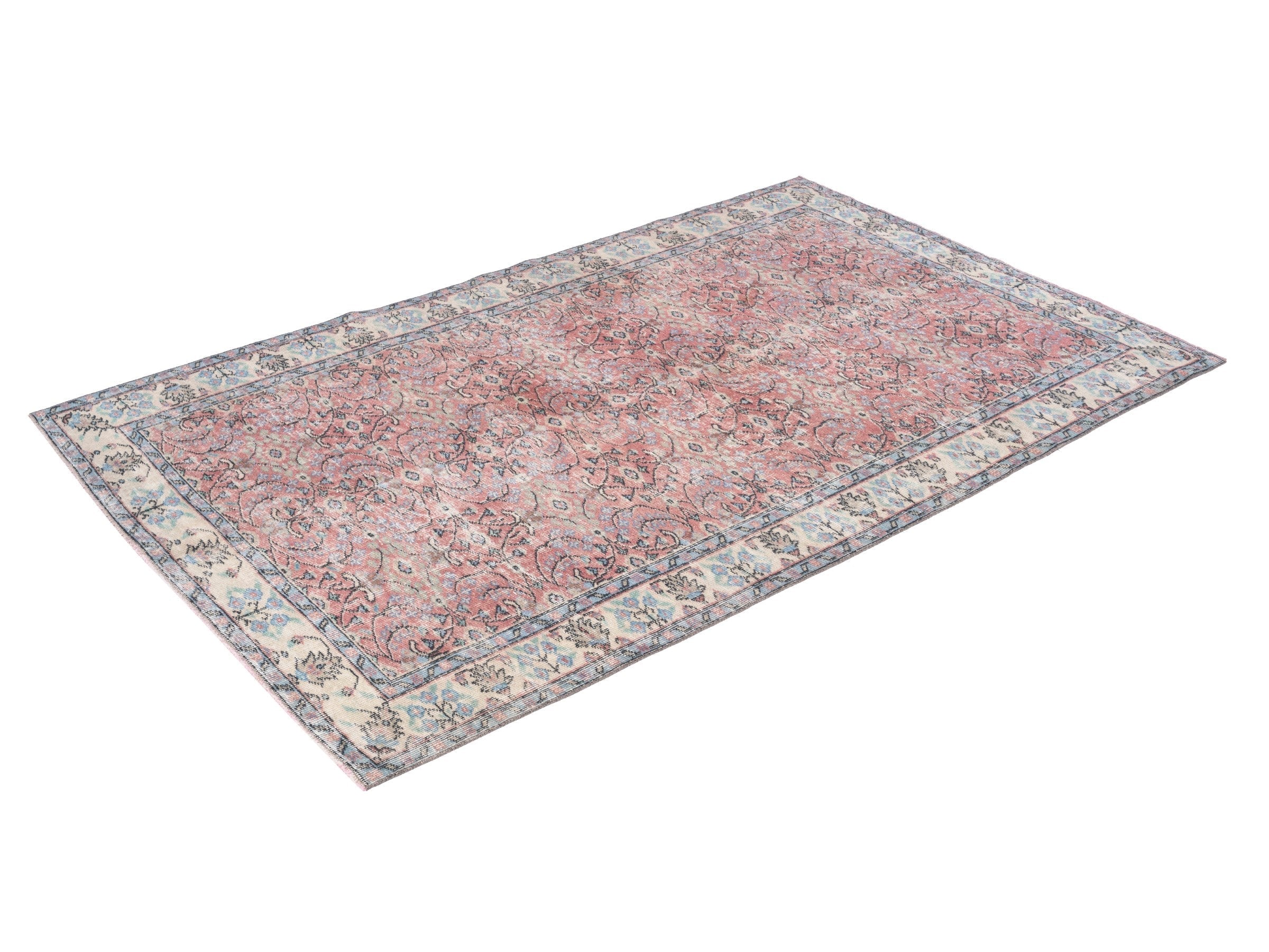 Turkish Isparta area rug in rust and cream, view 3 of 10