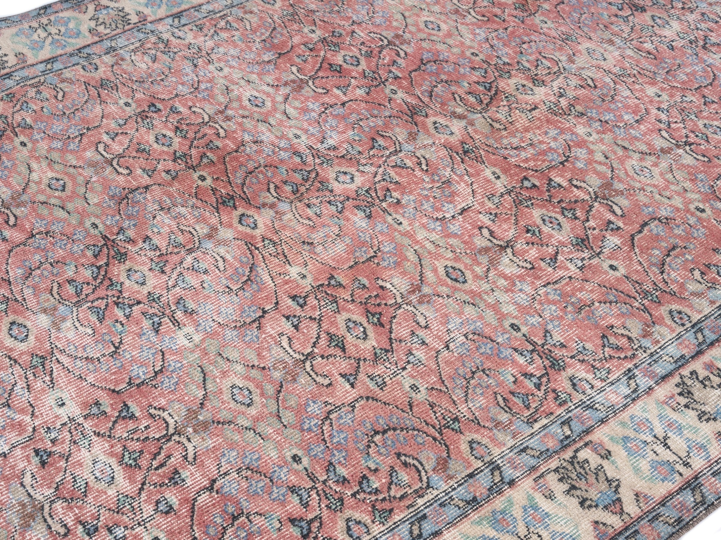 Turkish Isparta area rug in rust and cream, view 5 of 10