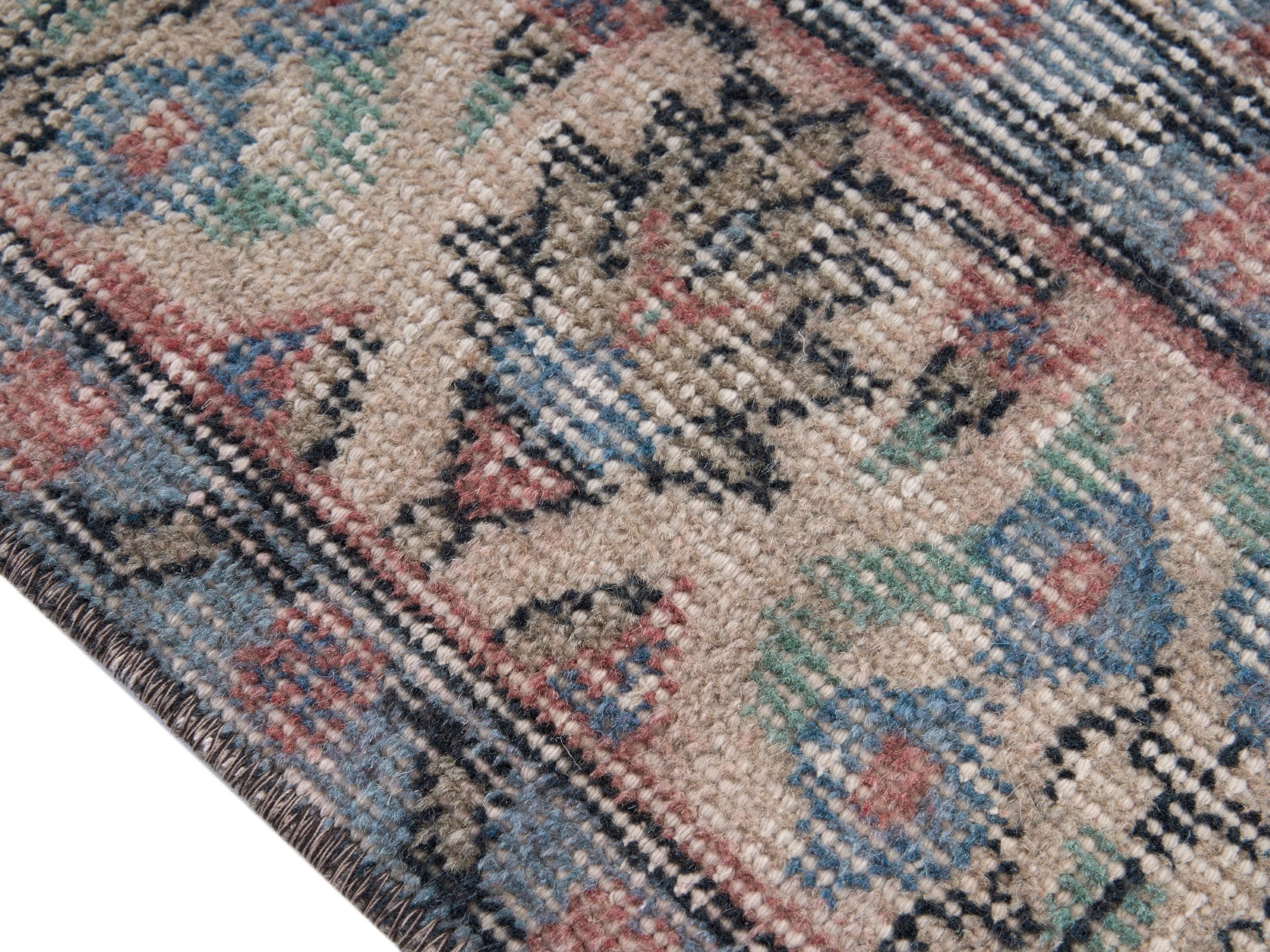 Turkish Isparta area rug in rust and cream, view 6 of 10