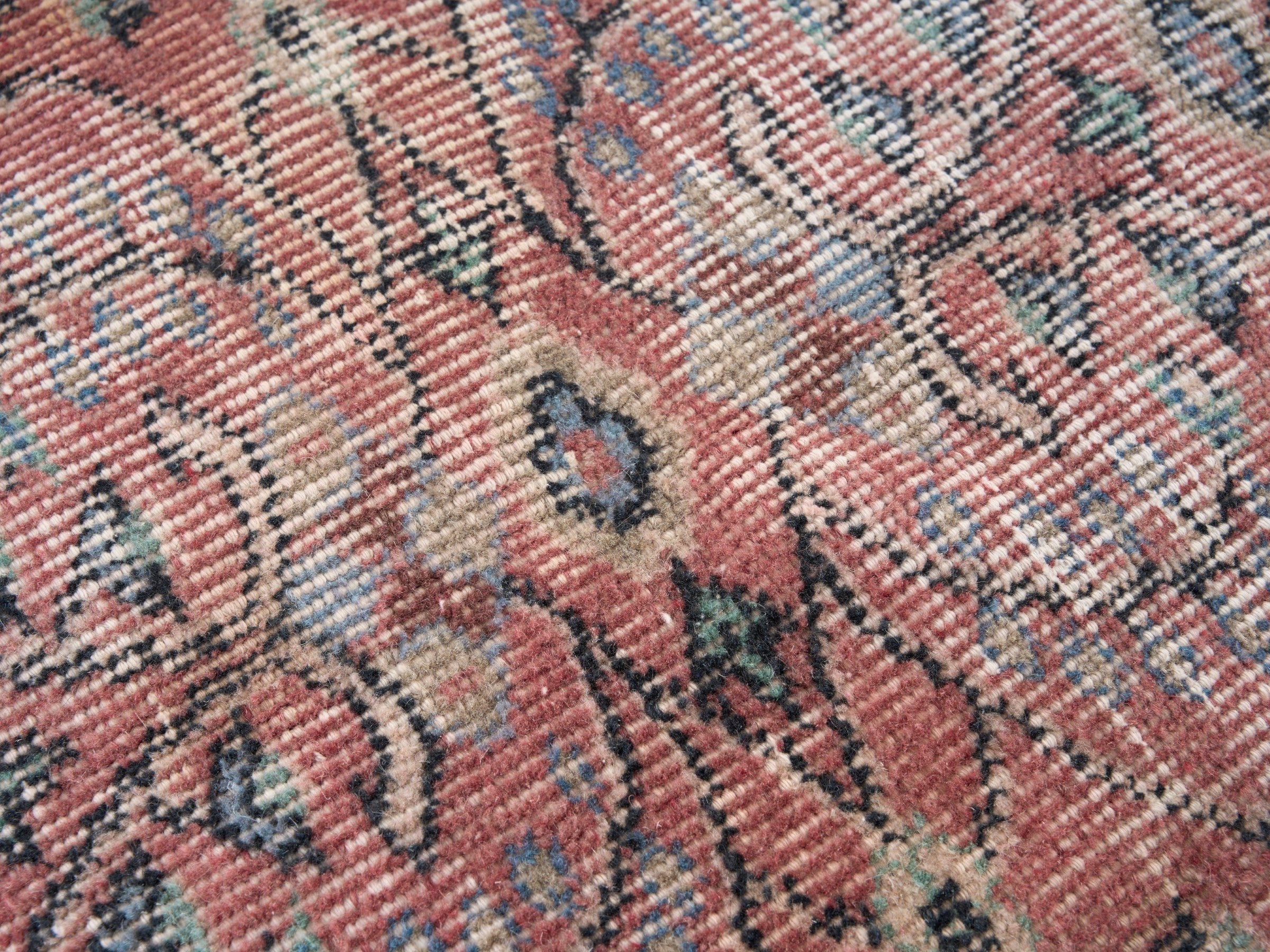 Turkish Isparta area rug in rust and cream, view 7 of 10