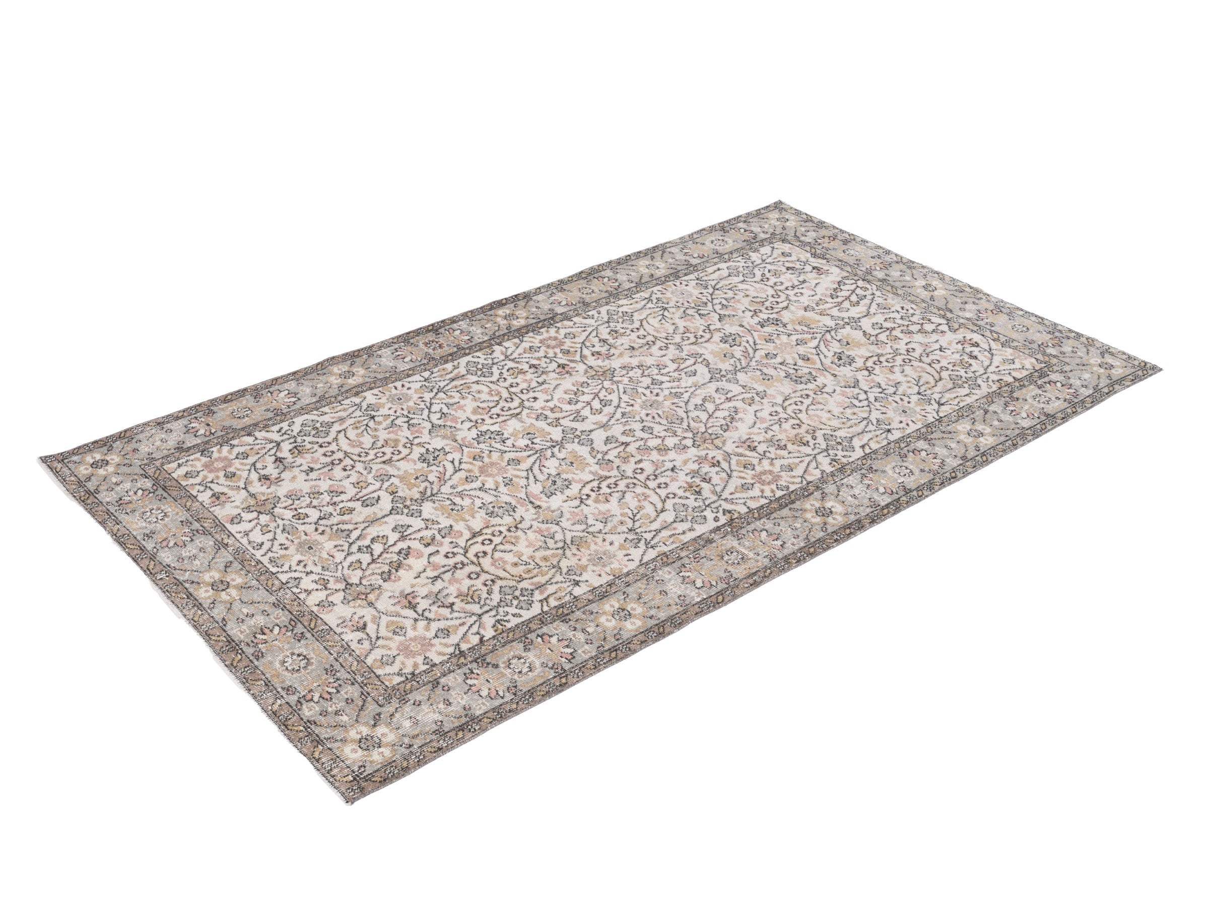 Turkish Isparta area rug in cream and tan, view 3 of 10