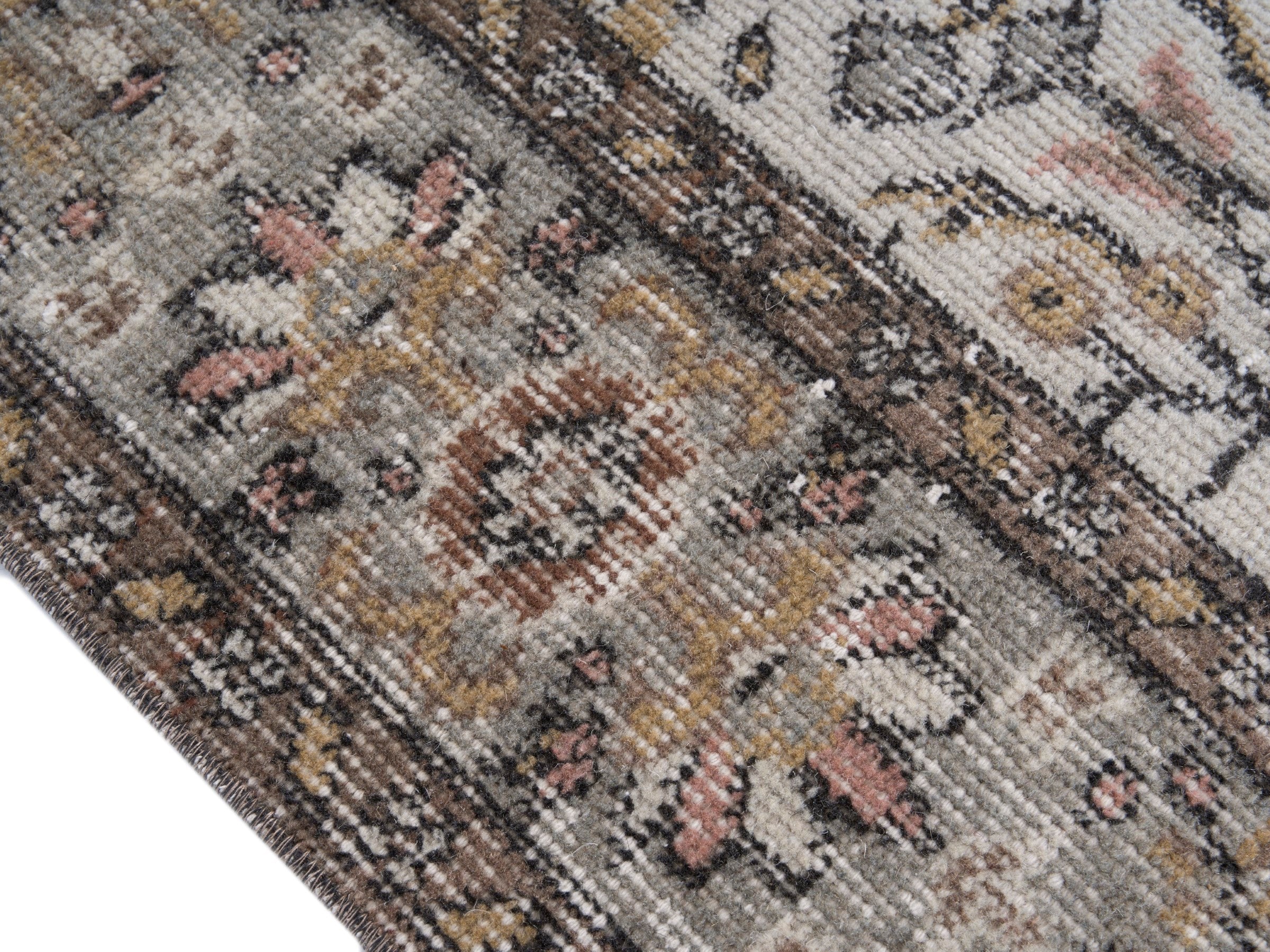 Turkish Isparta area rug in cream and tan, view 6 of 10